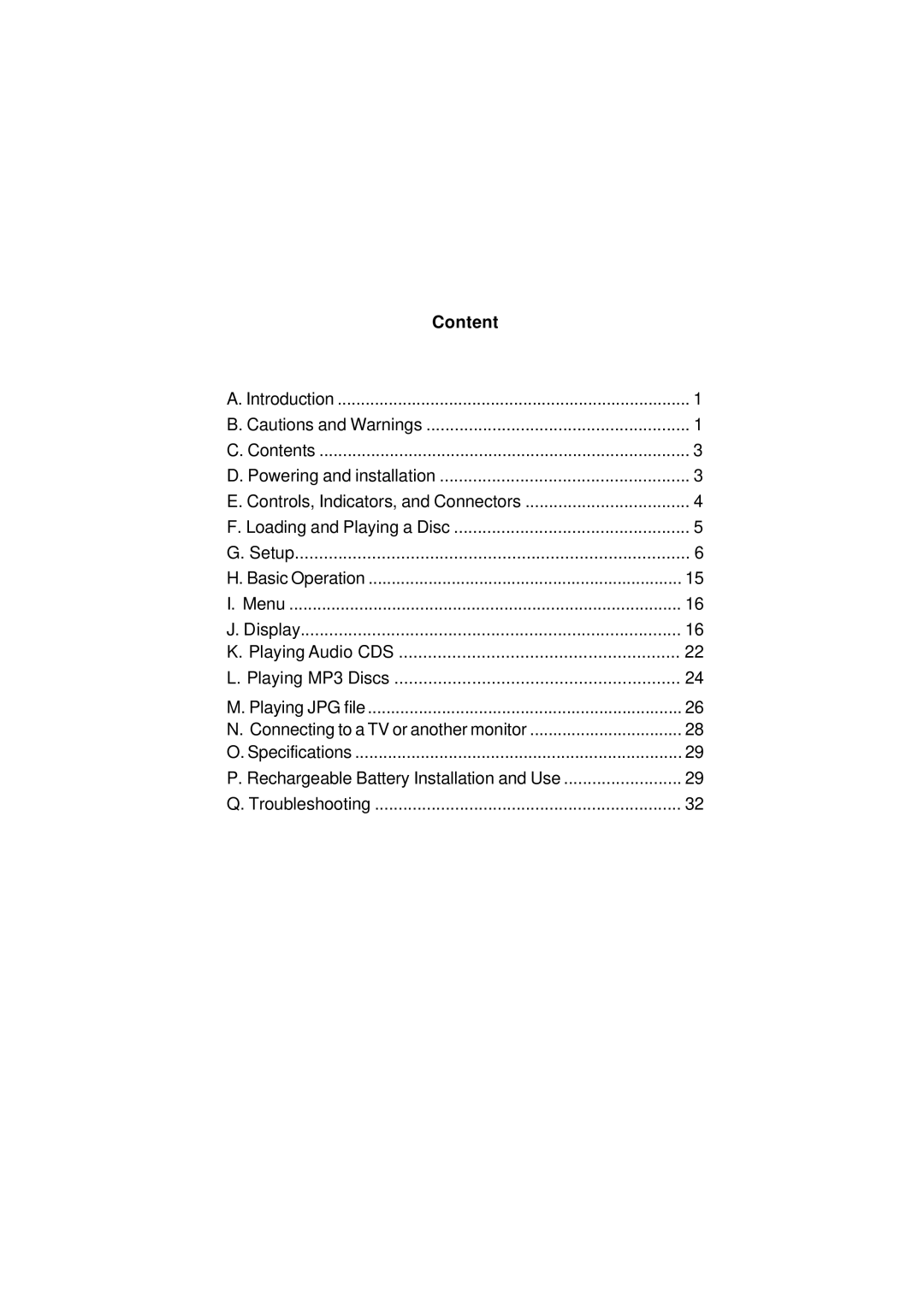 Audiovox D1812 manual Content 