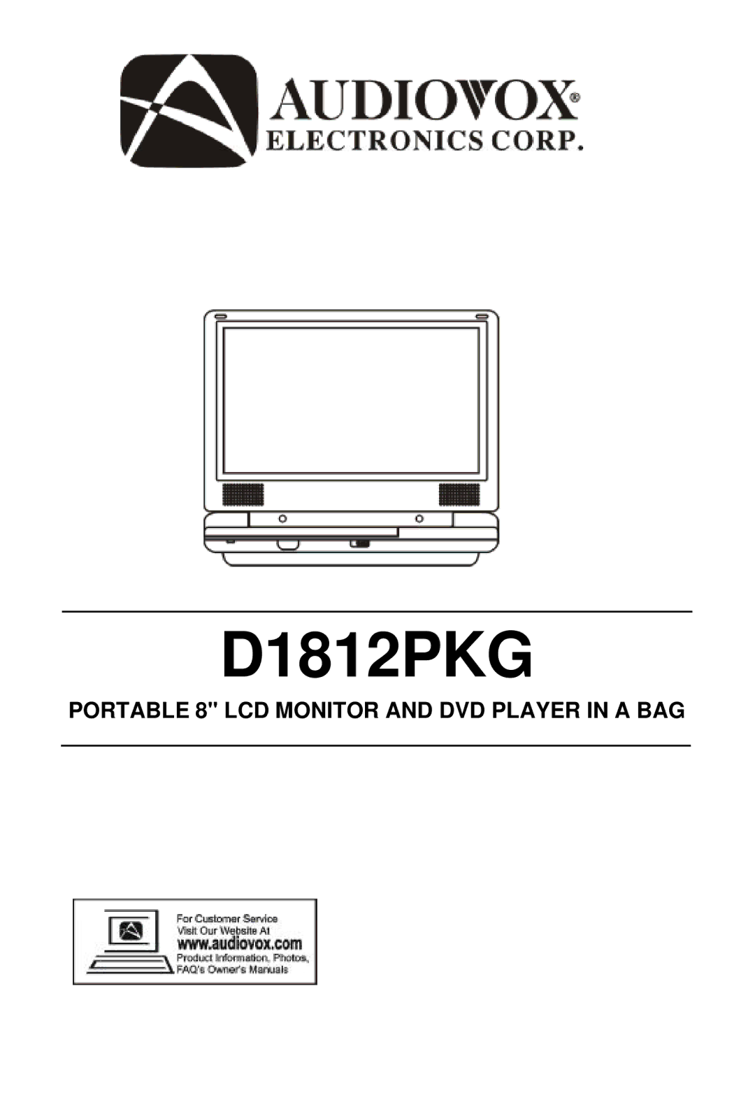 Audiovox D1812PKG manual 