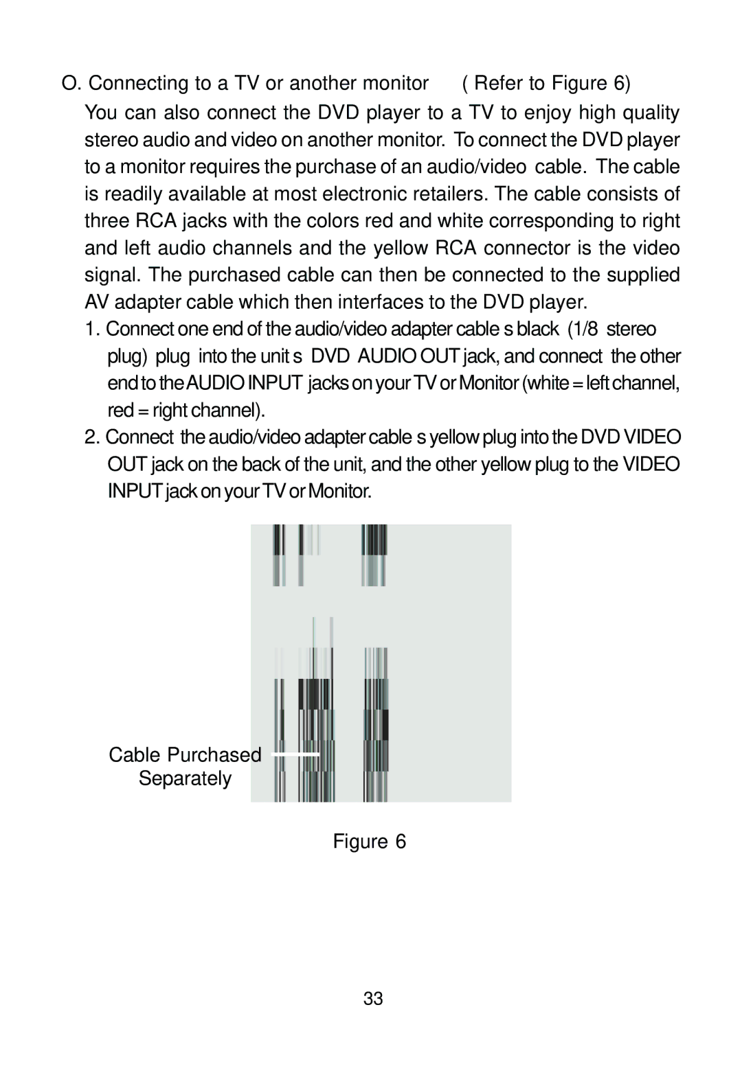 Audiovox D1812PKG manual Connecting to a TV or another monitor Refer to Figure 