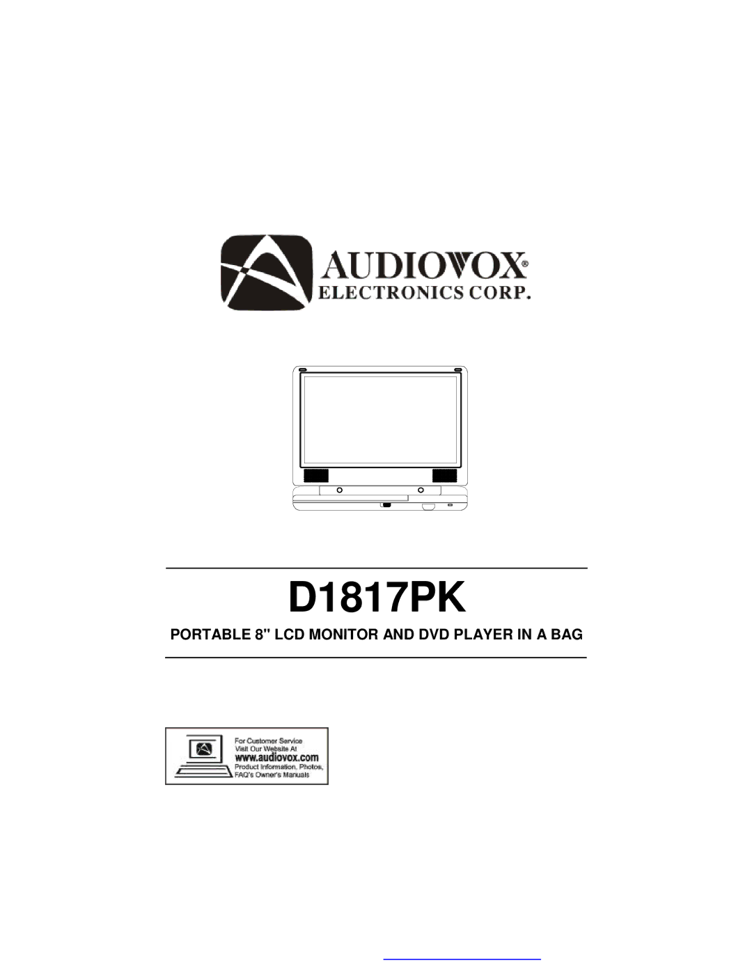 Audiovox D1817PK manual 