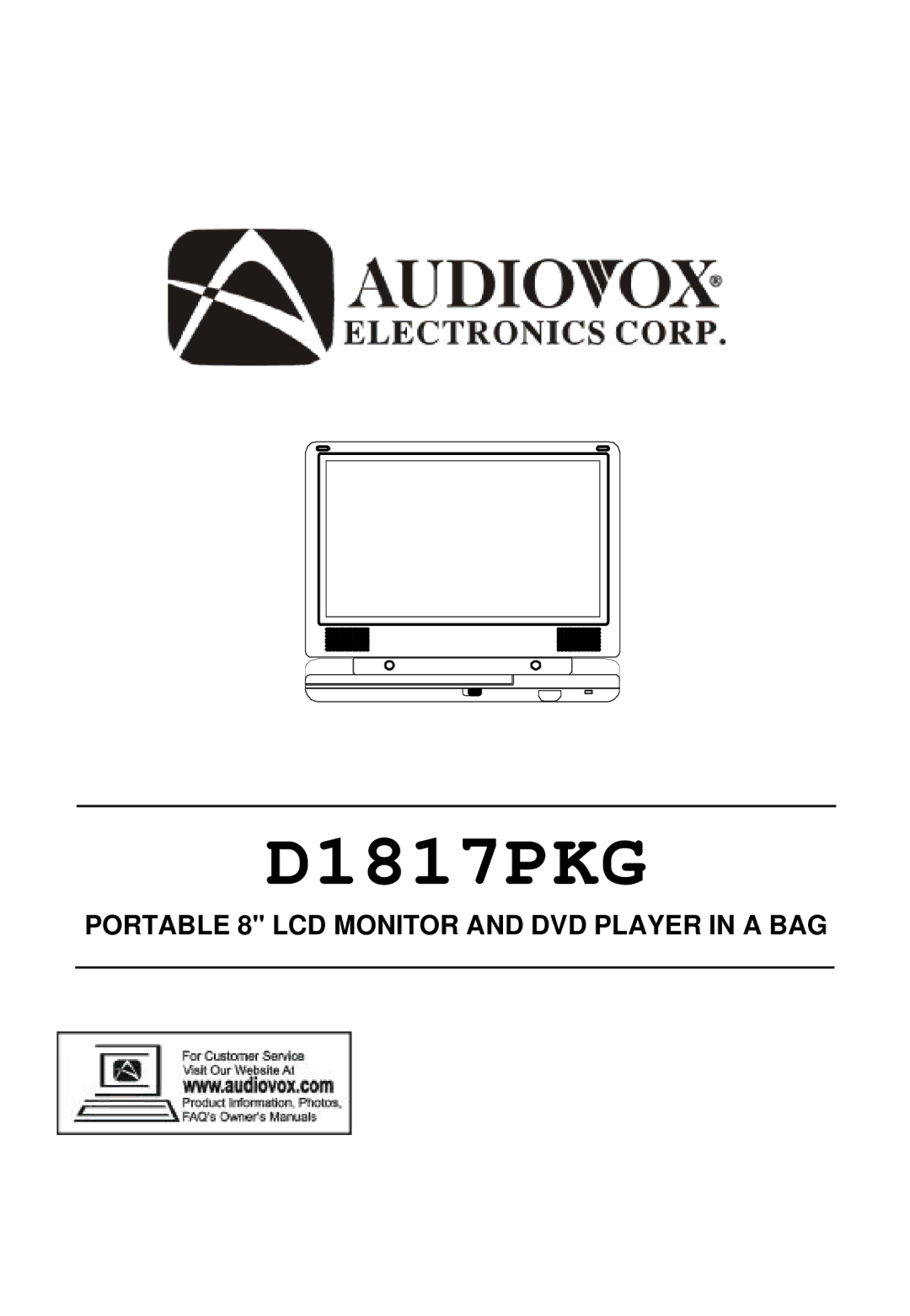 Audiovox D1817PKG manual 