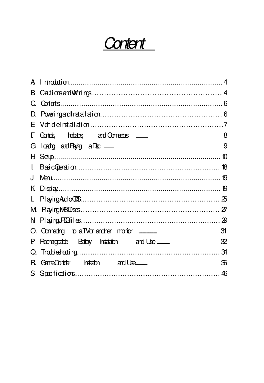 Audiovox D1817PKG manual Content 