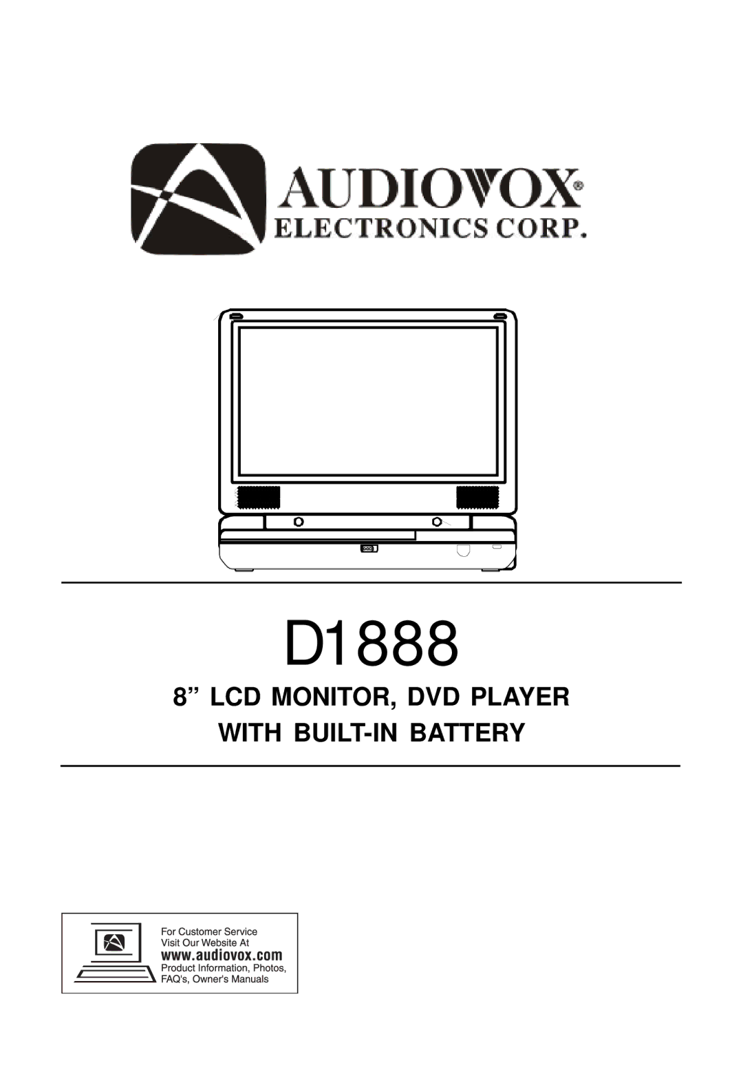 Audiovox D1888 manual 