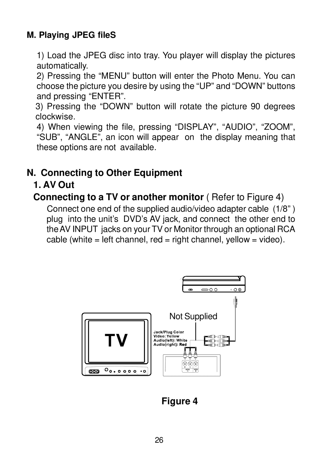 Audiovox D1888 manual Playing Jpeg fileS 