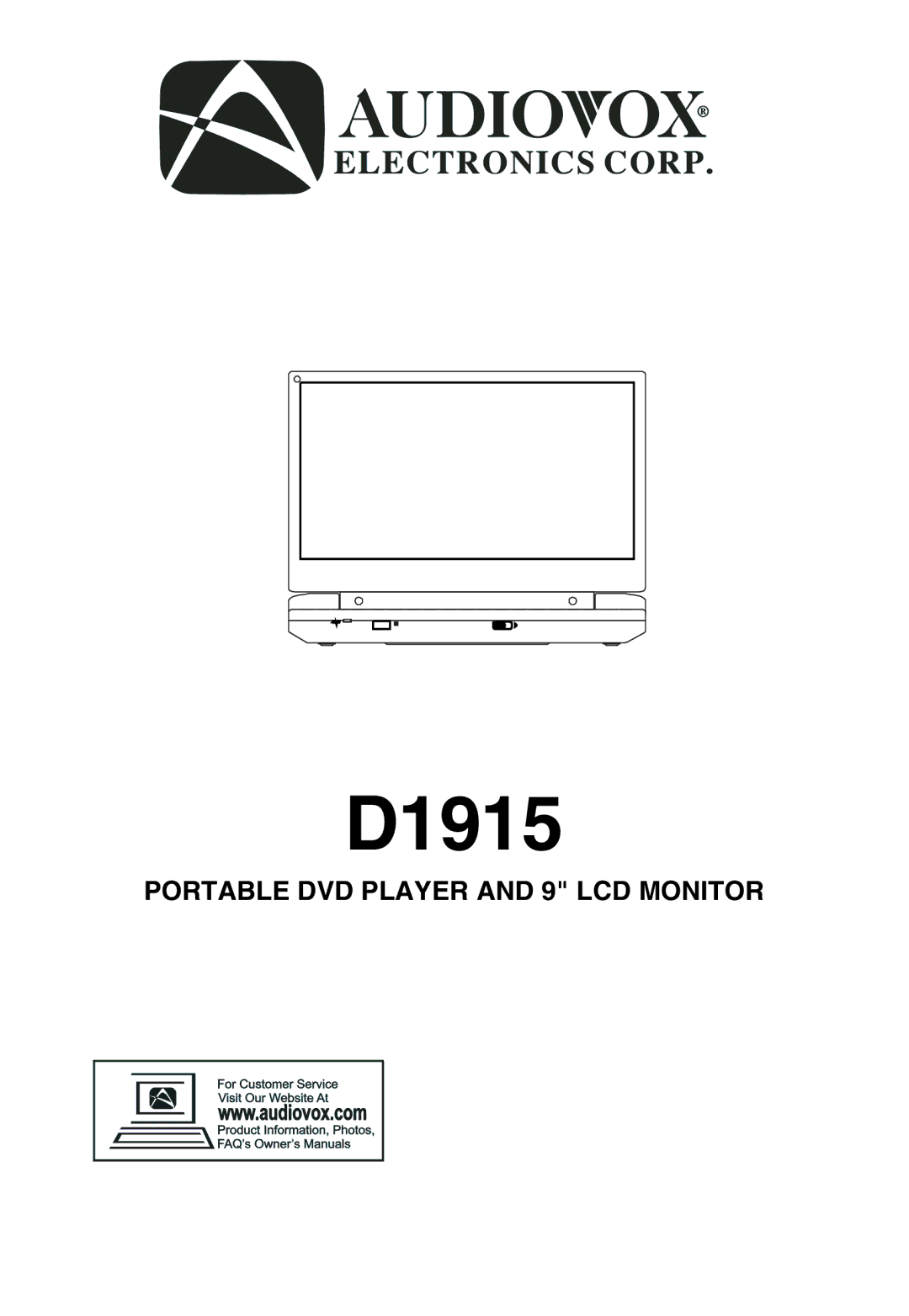 Audiovox D1915 manual 