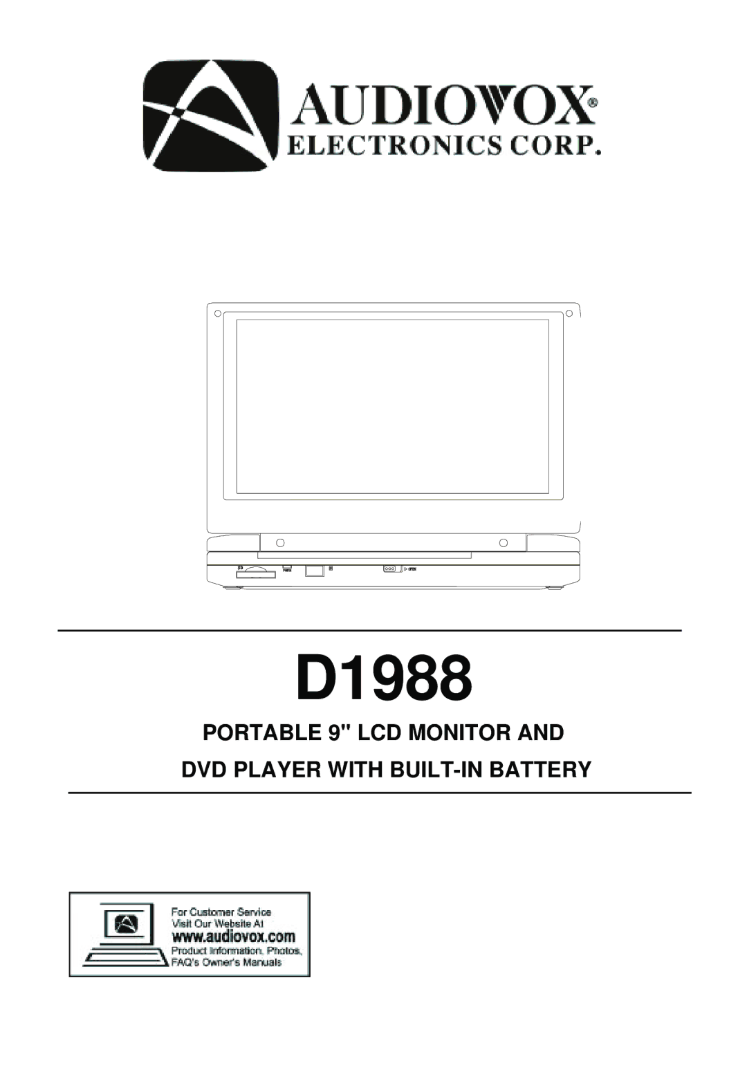 Audiovox D1988 manual 