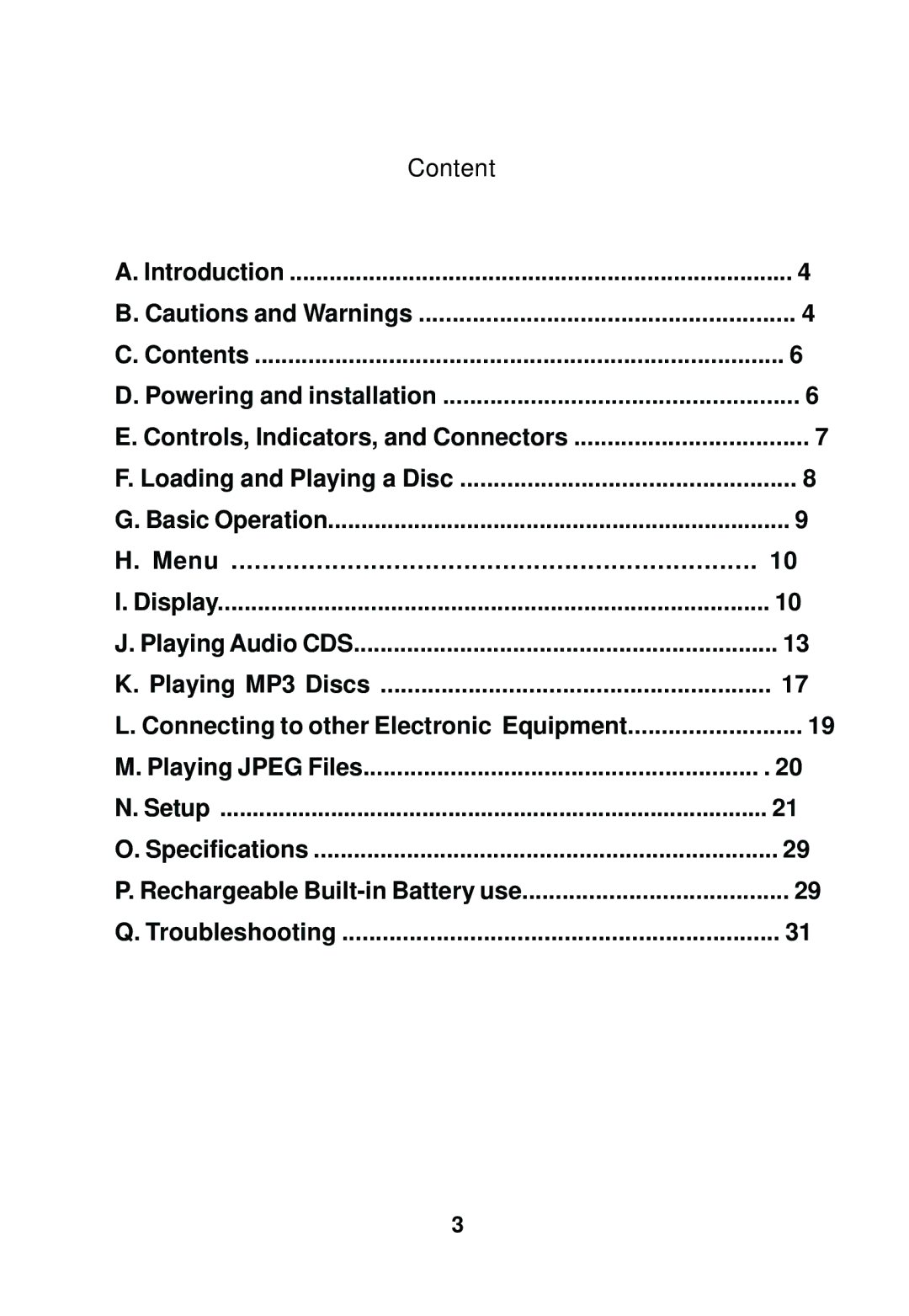 Audiovox D1988 manual Content 