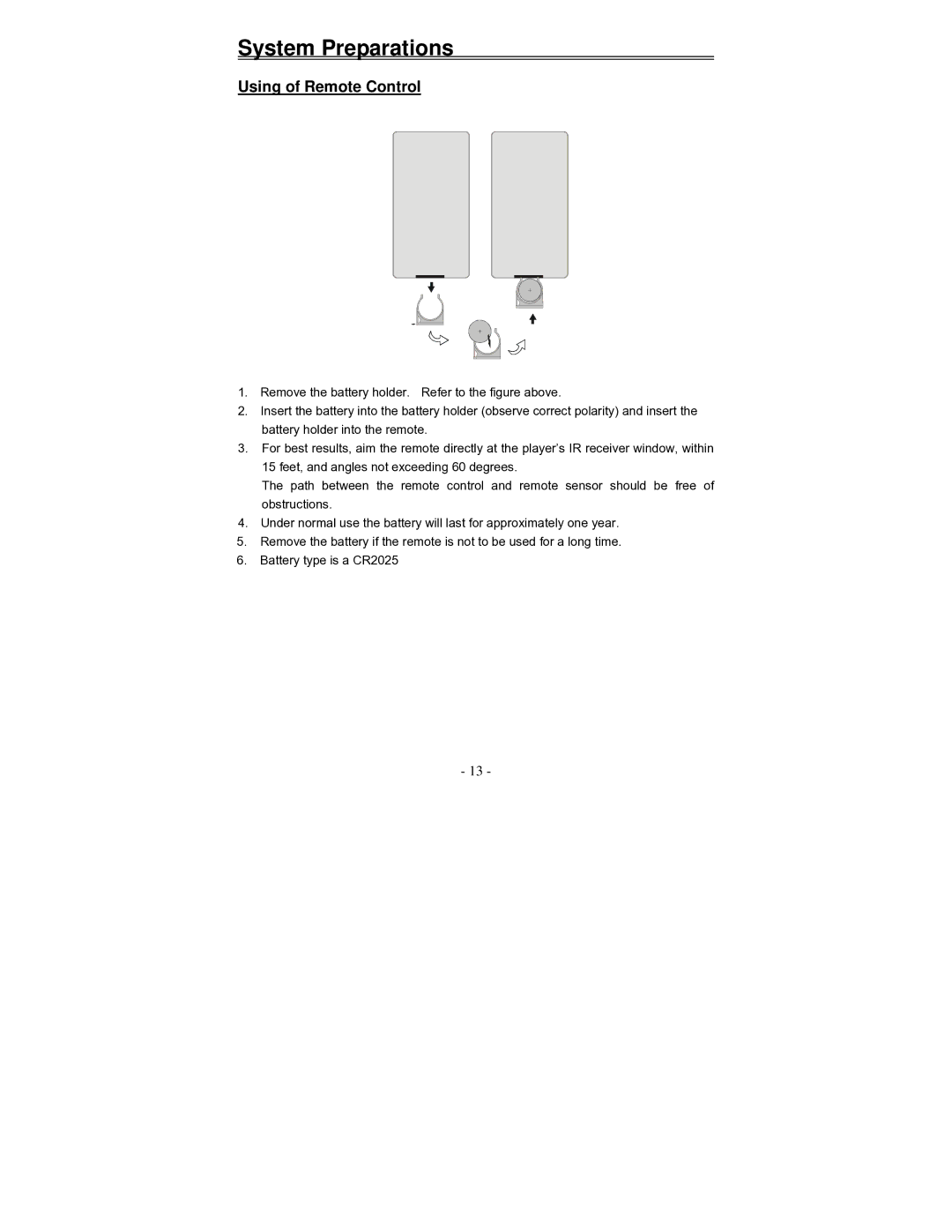 Audiovox D2010 owner manual System Preparations, Using of Remote Control 