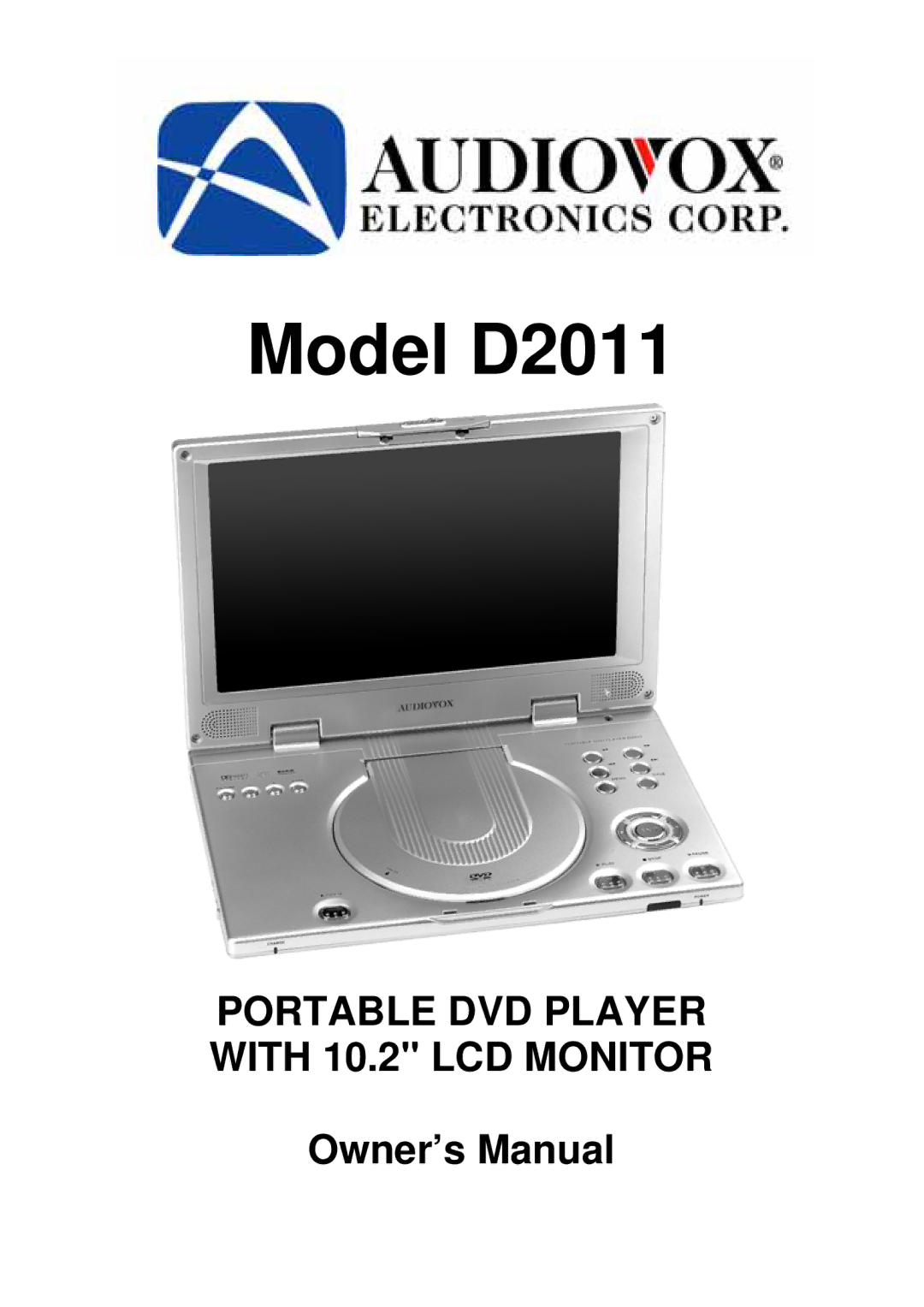 Audiovox owner manual Model D2011 