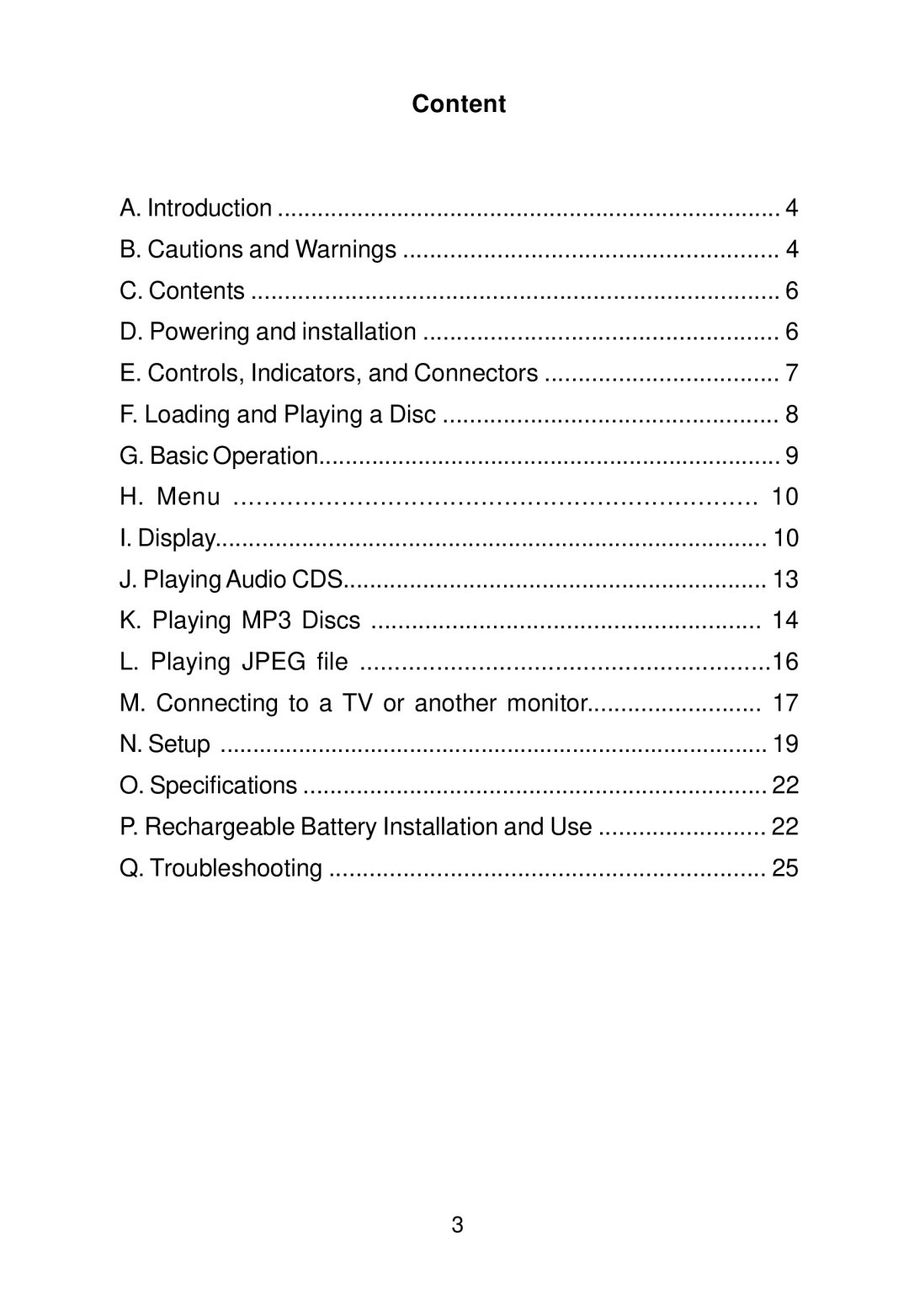 Audiovox D2016 manual Content 