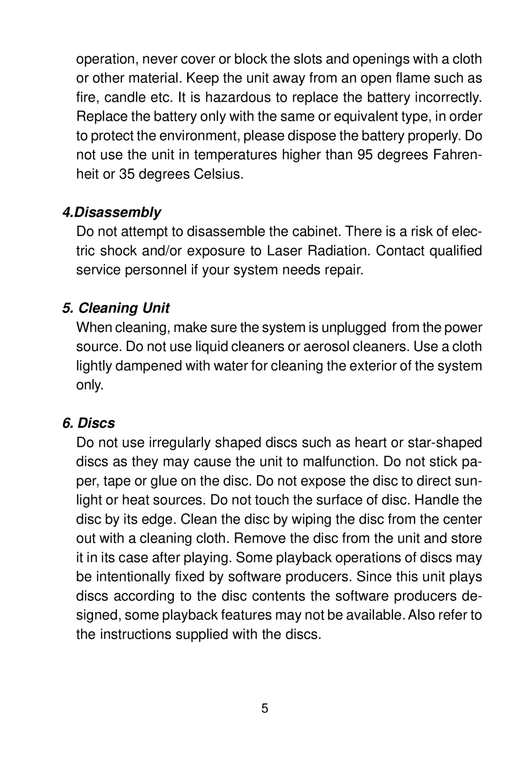 Audiovox D2016 manual Disassembly 