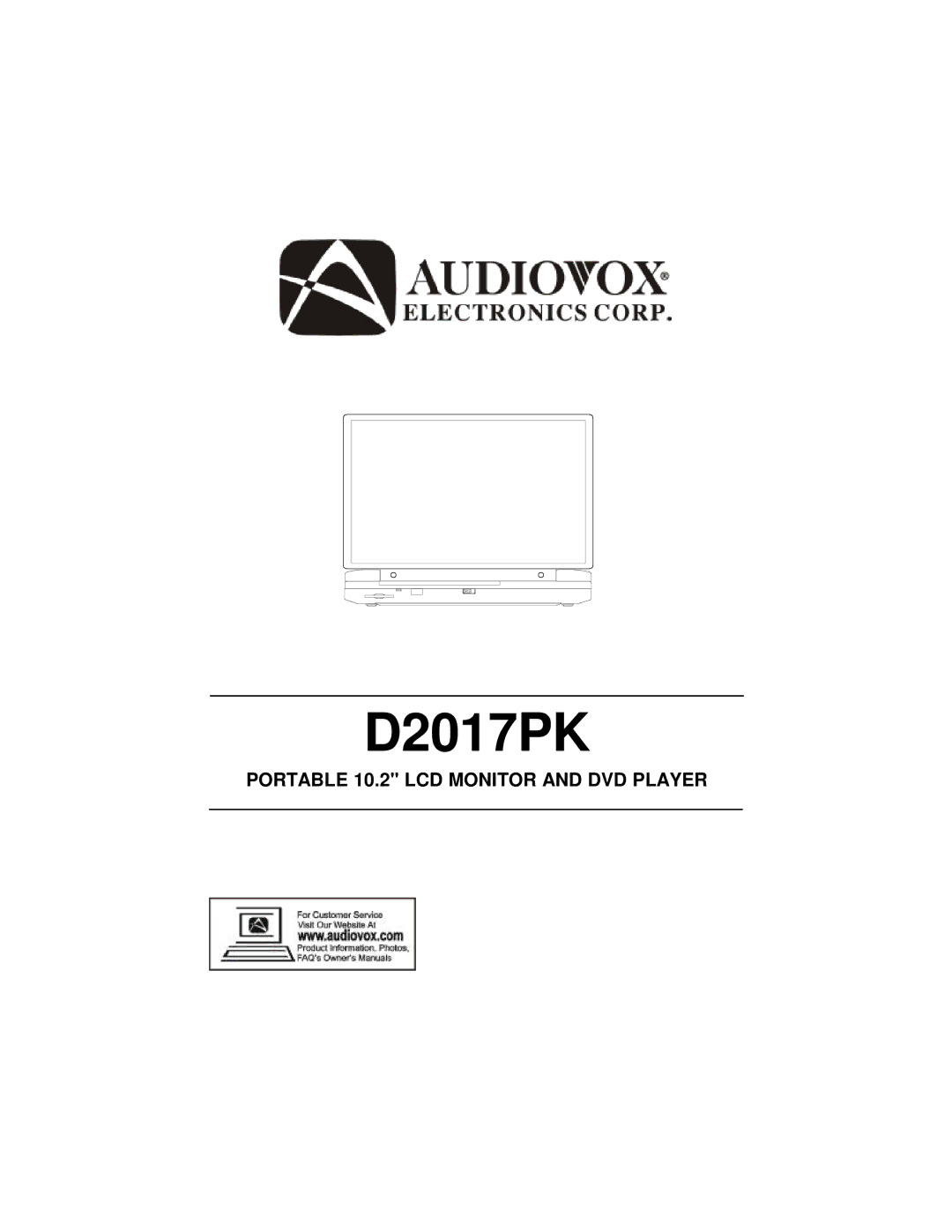 Audiovox D2017PK manual 