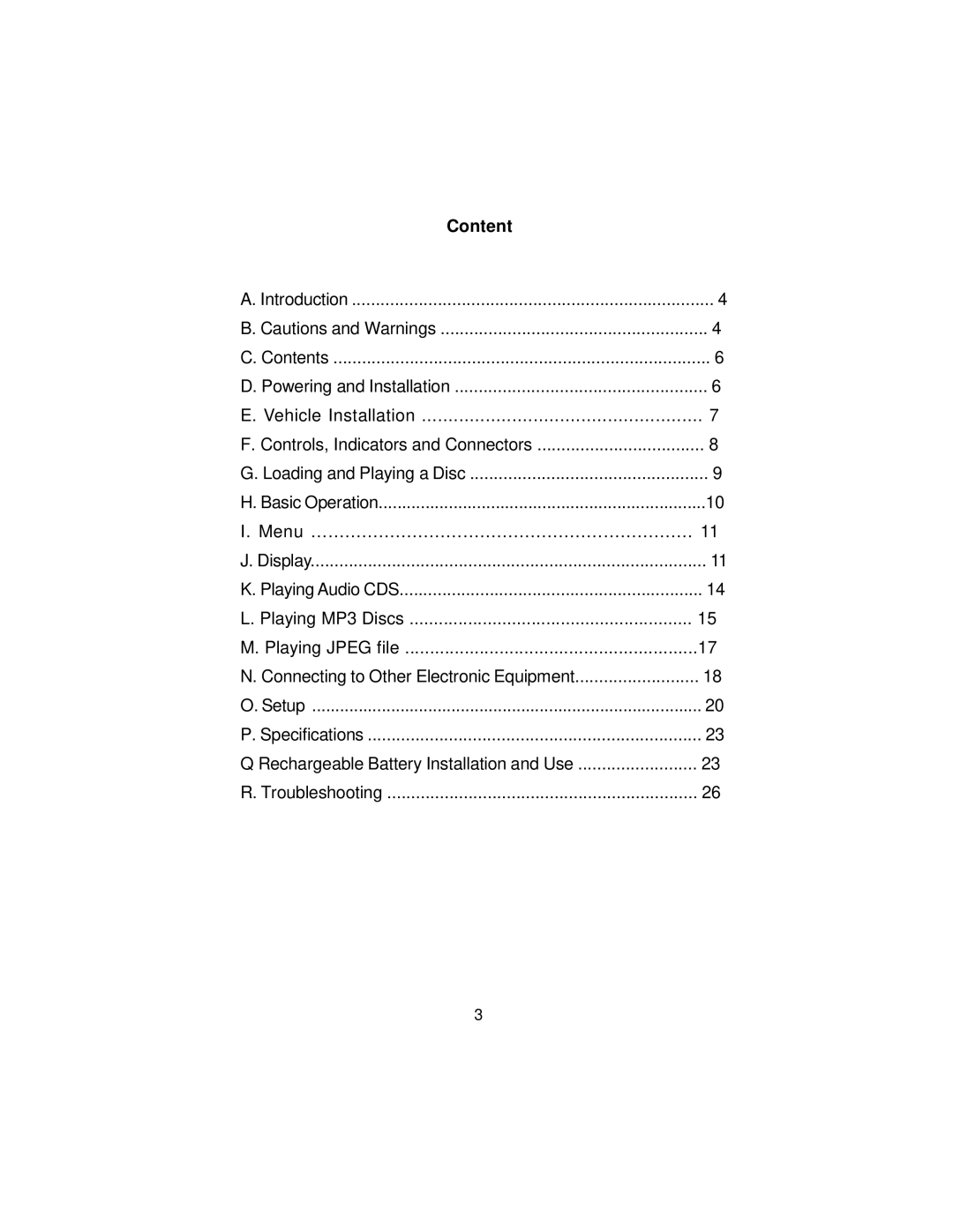 Audiovox D2017PK manual Content 