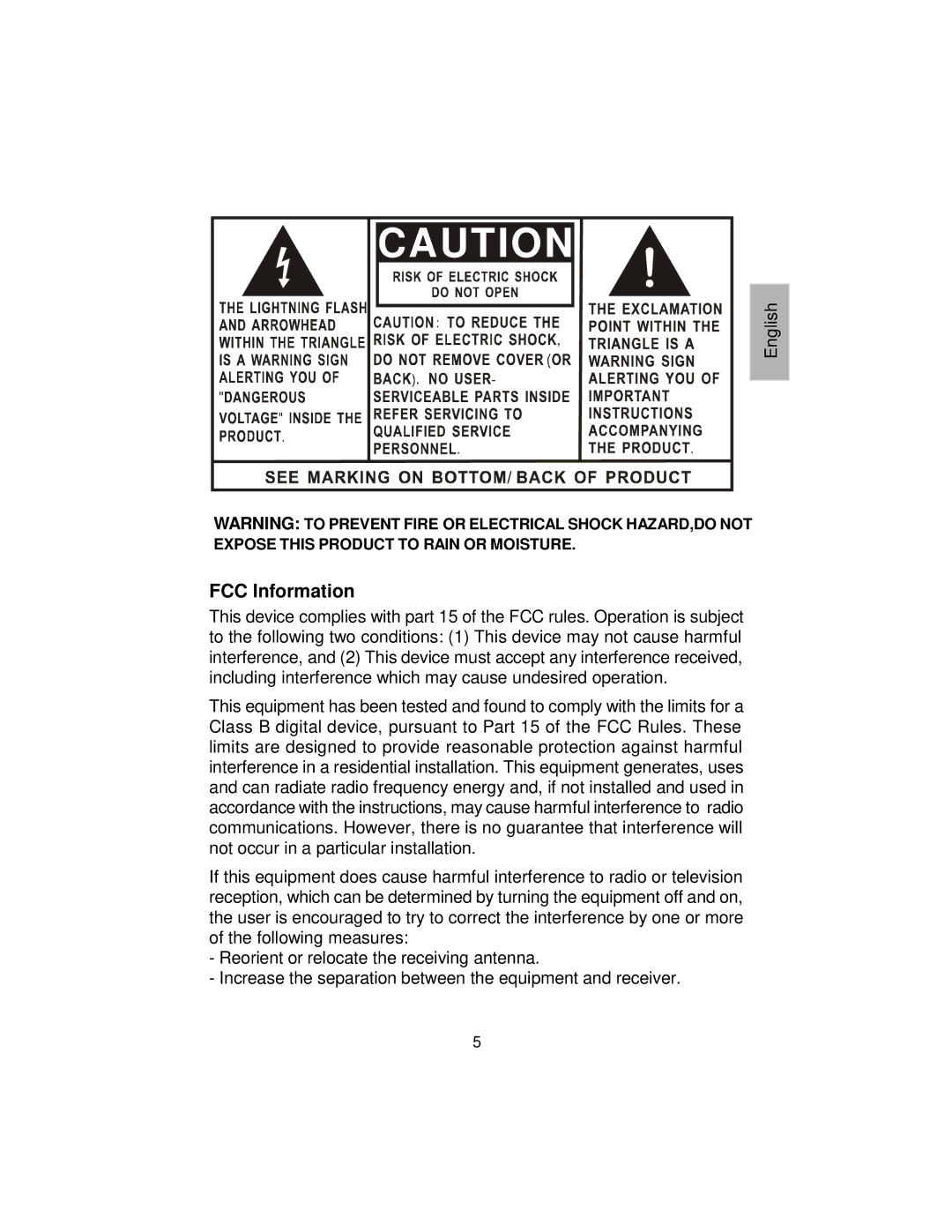 Audiovox D710PK, D7104PK manual FCC Information 