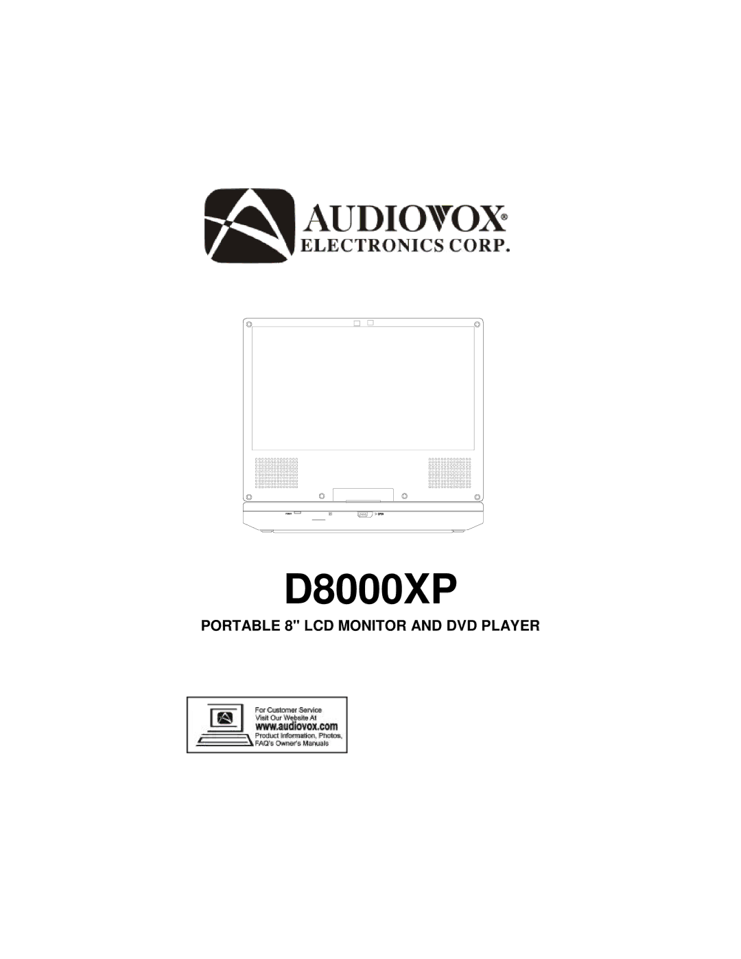 Audiovox D8000XP manual 