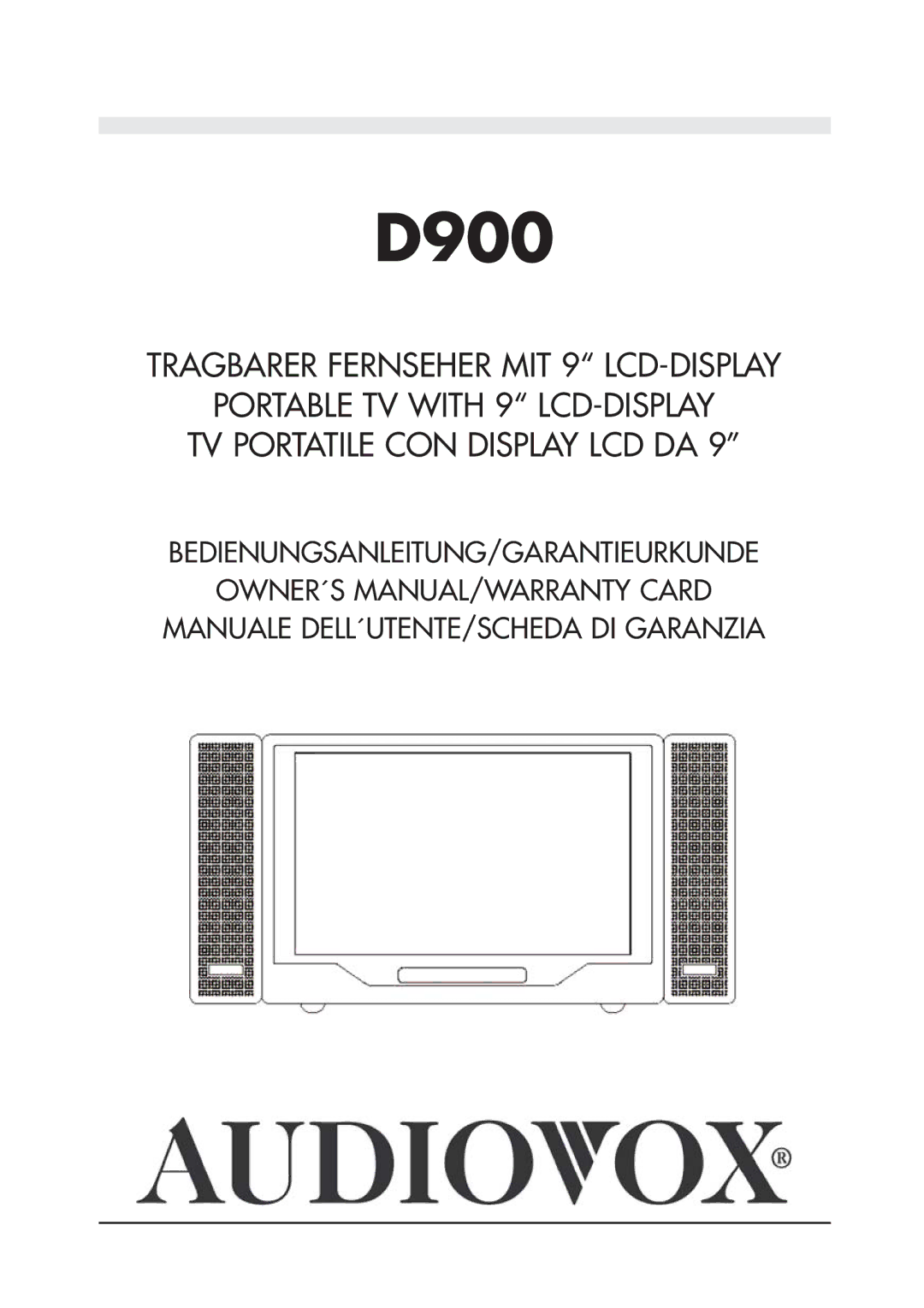 Audiovox D900 owner manual 