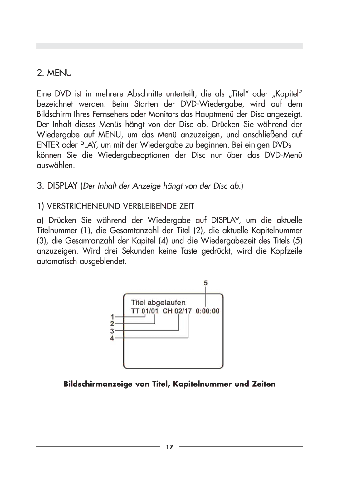 Audiovox D900 owner manual Menu 