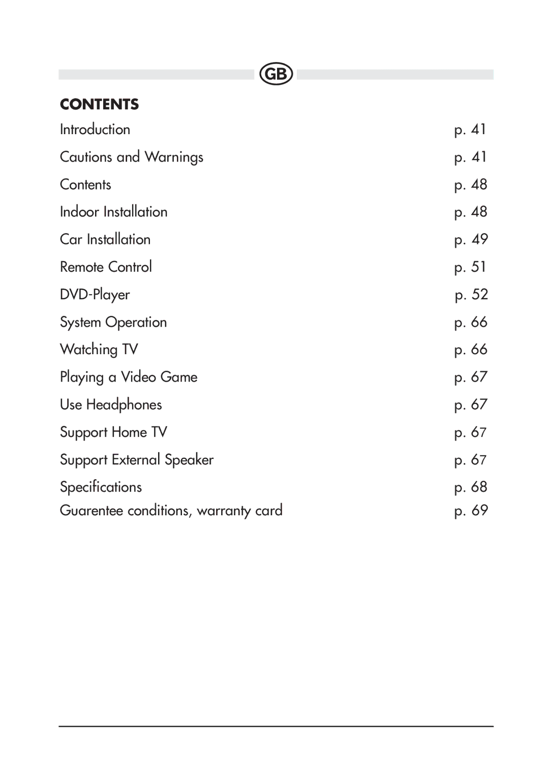 Audiovox D900 owner manual Contents 