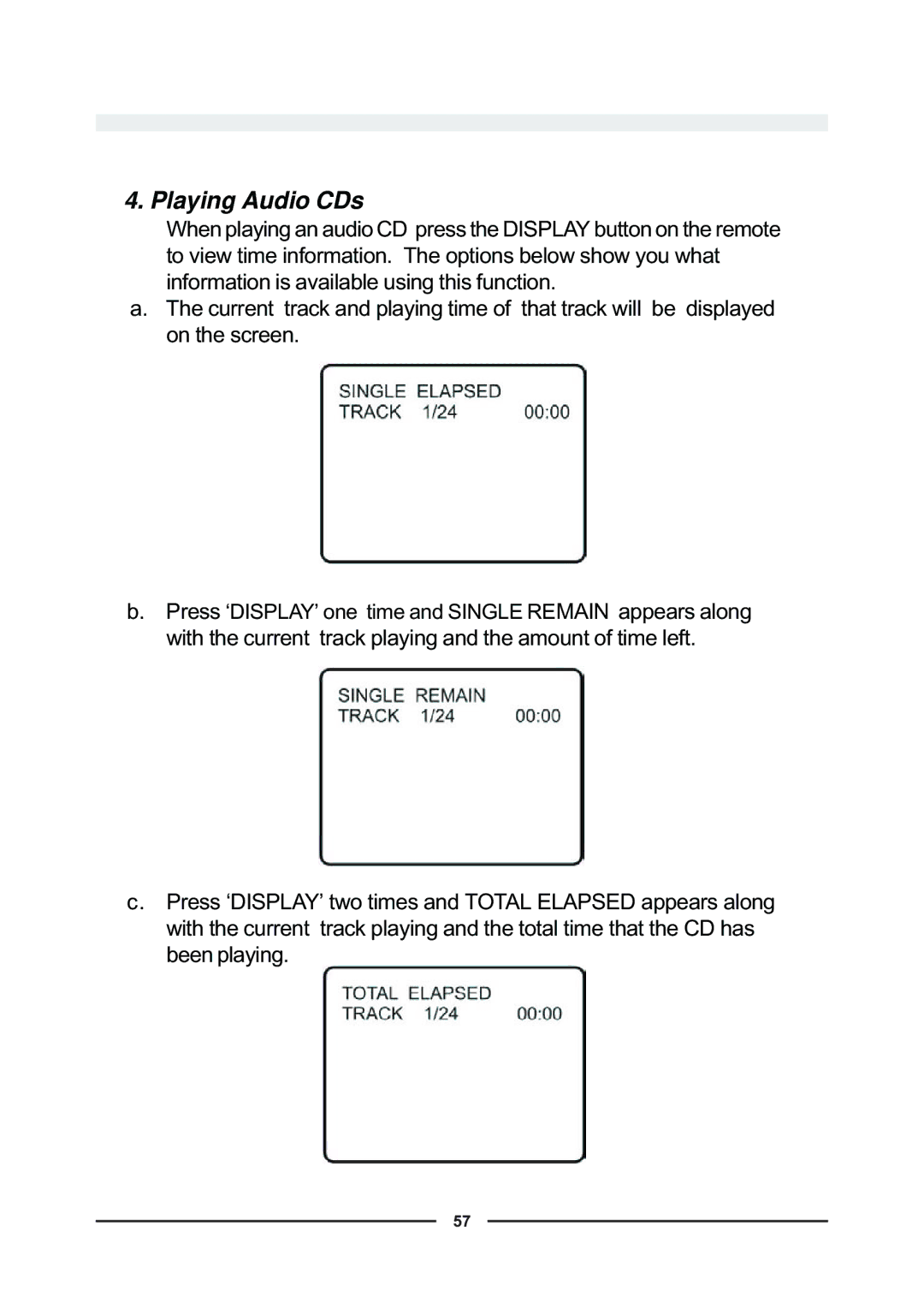 Audiovox D900 owner manual Playing Audio CDs 