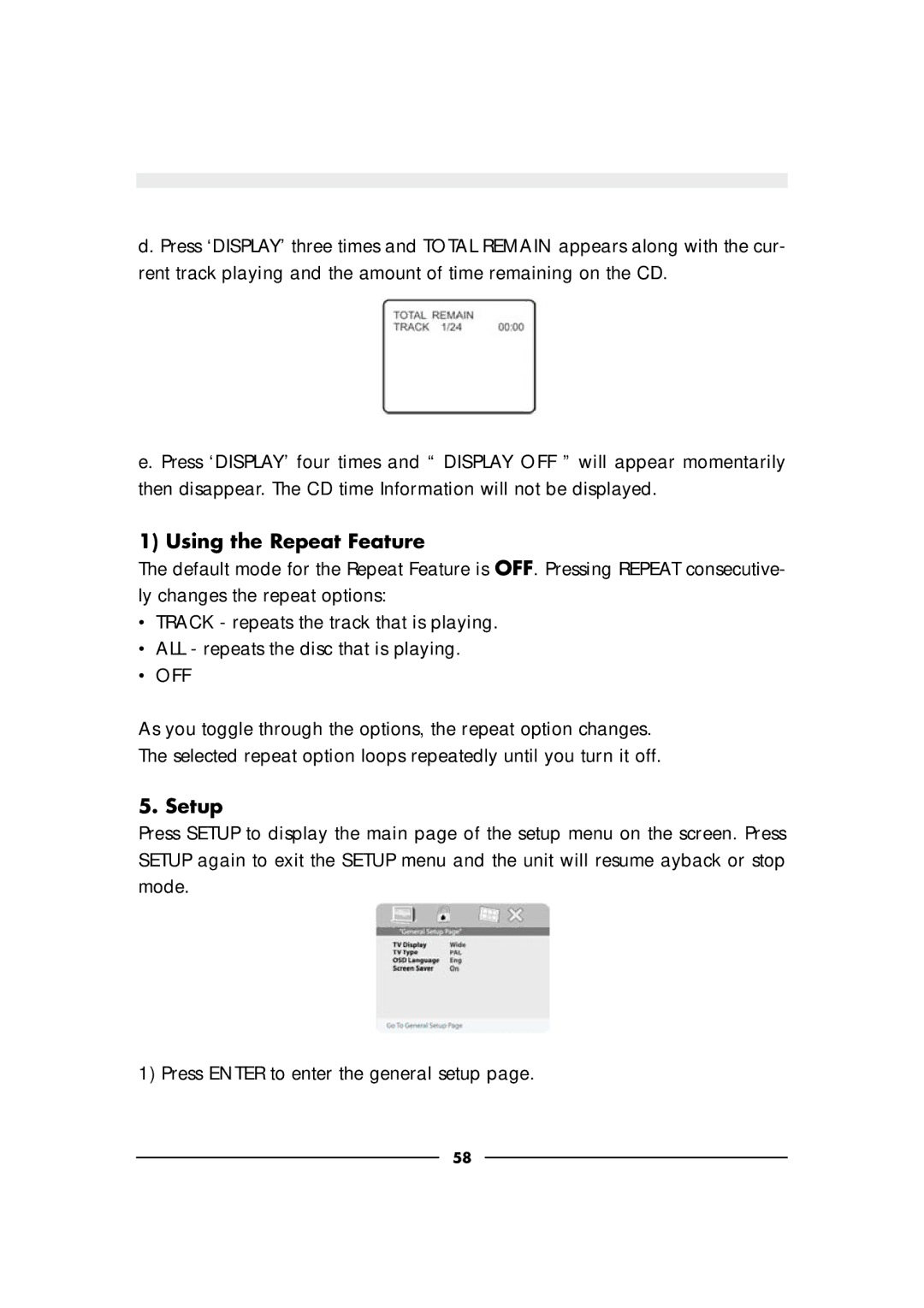 Audiovox D900 owner manual Using the Repeat Feature 