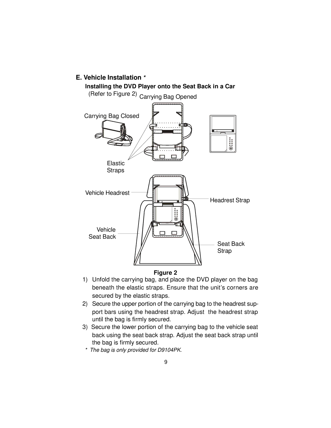 Audiovox D9104PK manual Vehicle Installation 