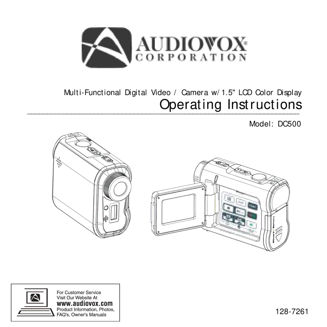 Audiovox operating instructions Model DC500, 128-7261 