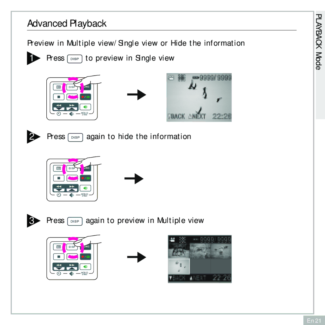 Audiovox DC500 operating instructions Advanced Playback 