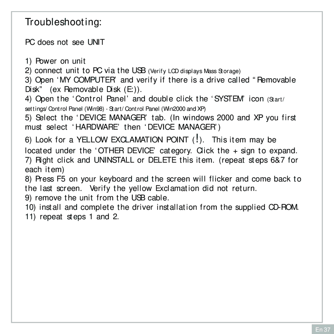 Audiovox DC500 operating instructions Troubleshooting 