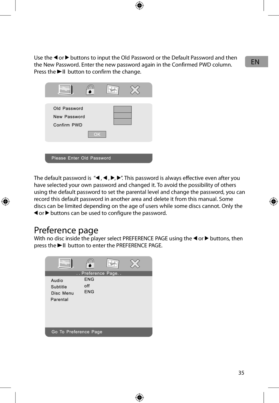 Audiovox DFL710PK user manual Preference 