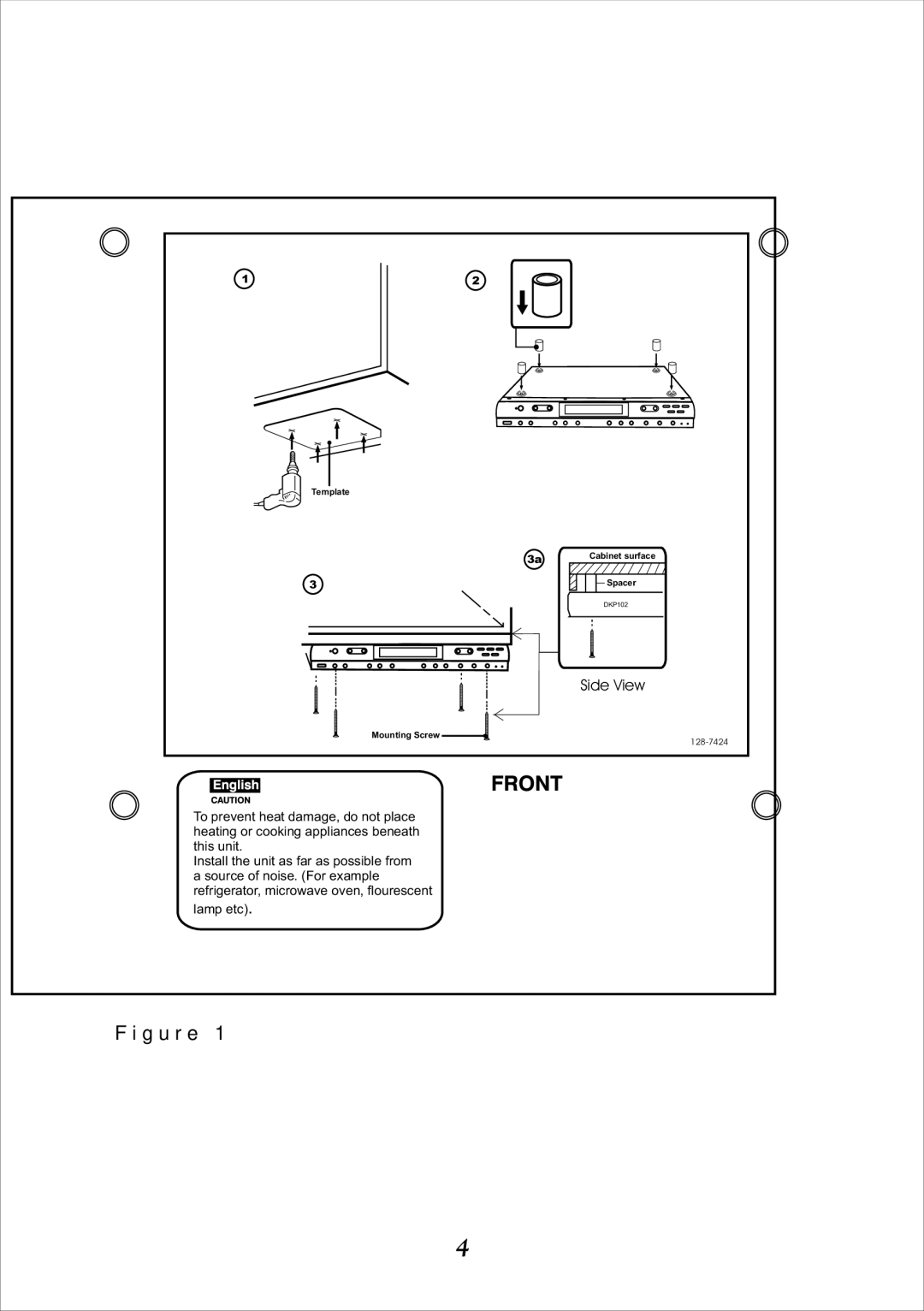 Audiovox DKP102 installation manual Side View 