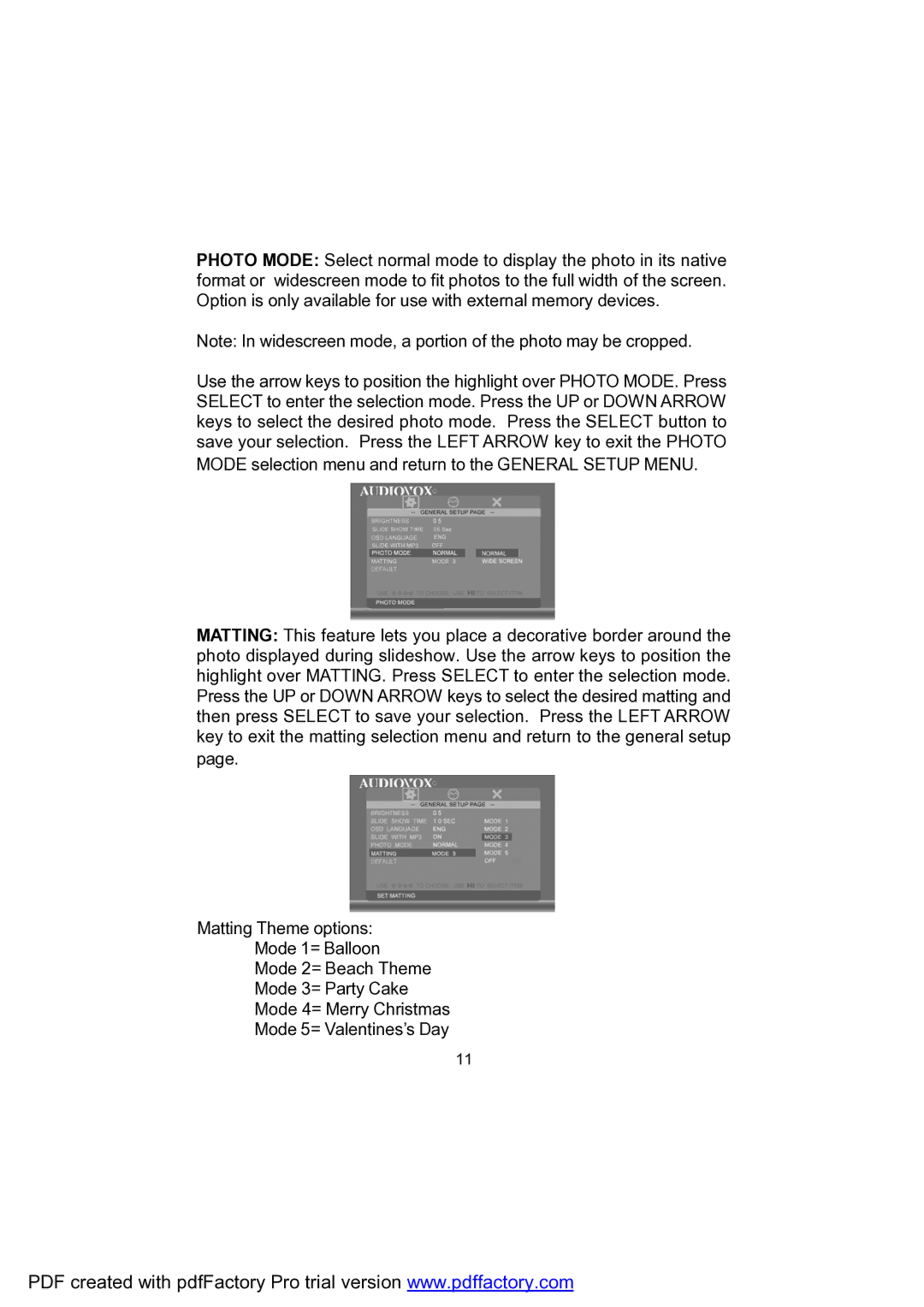 Audiovox DPF702 owner manual 