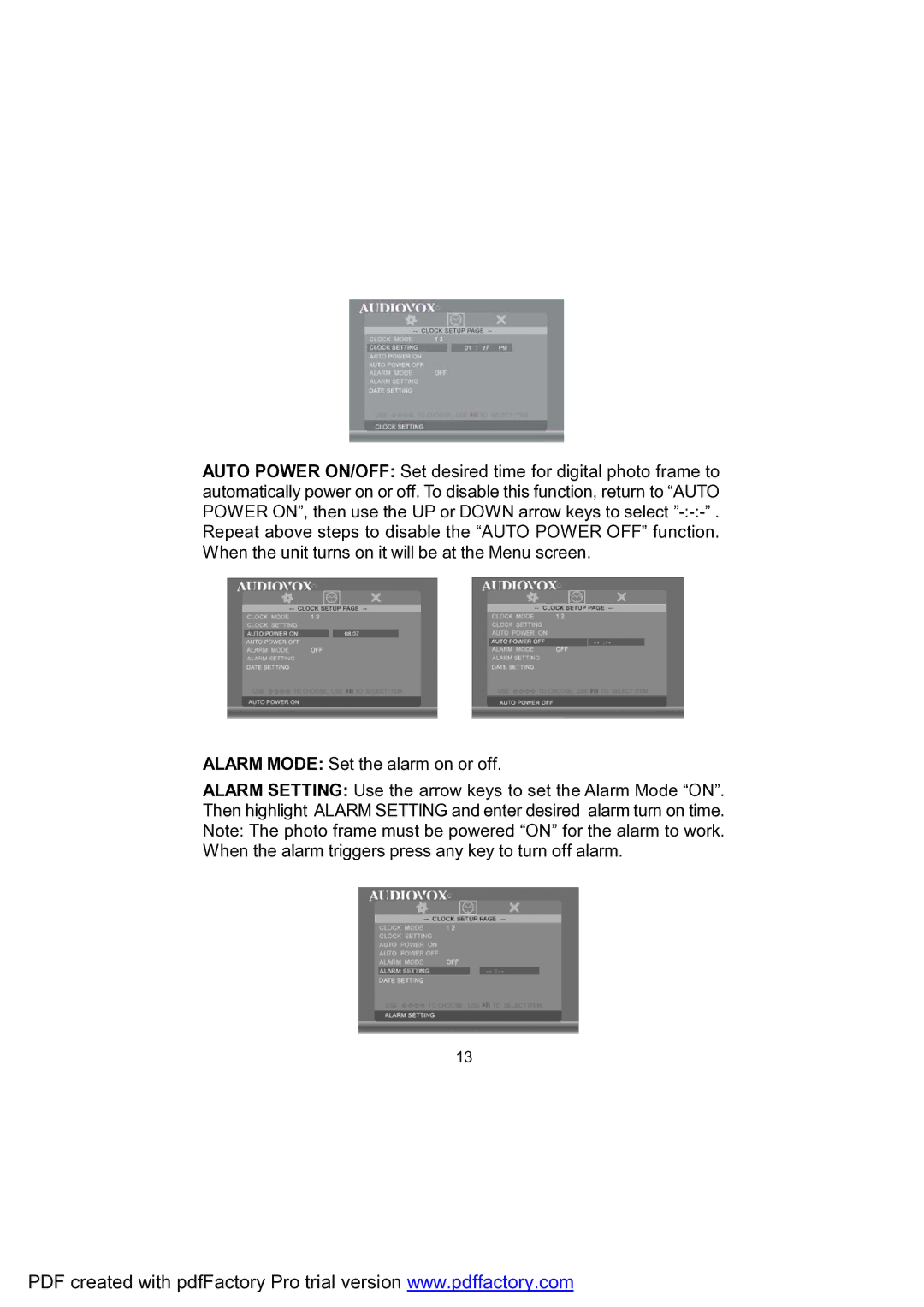 Audiovox DPF702 owner manual 