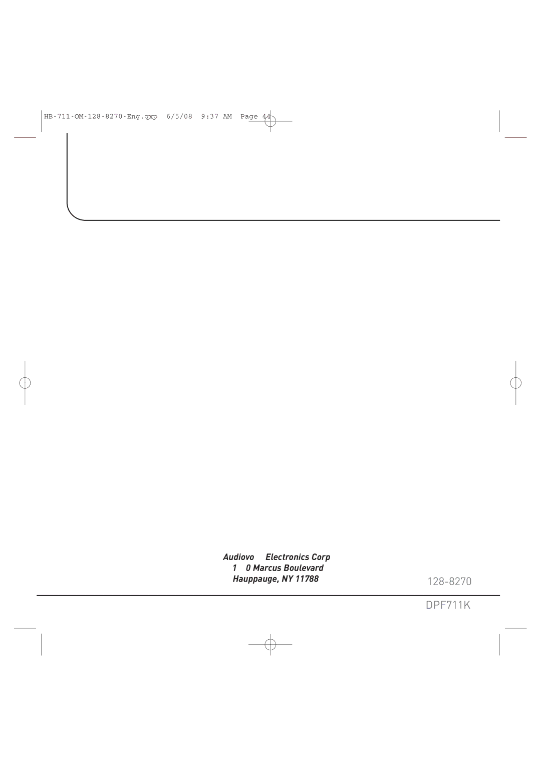 Audiovox DPF711K manual 128-8270 