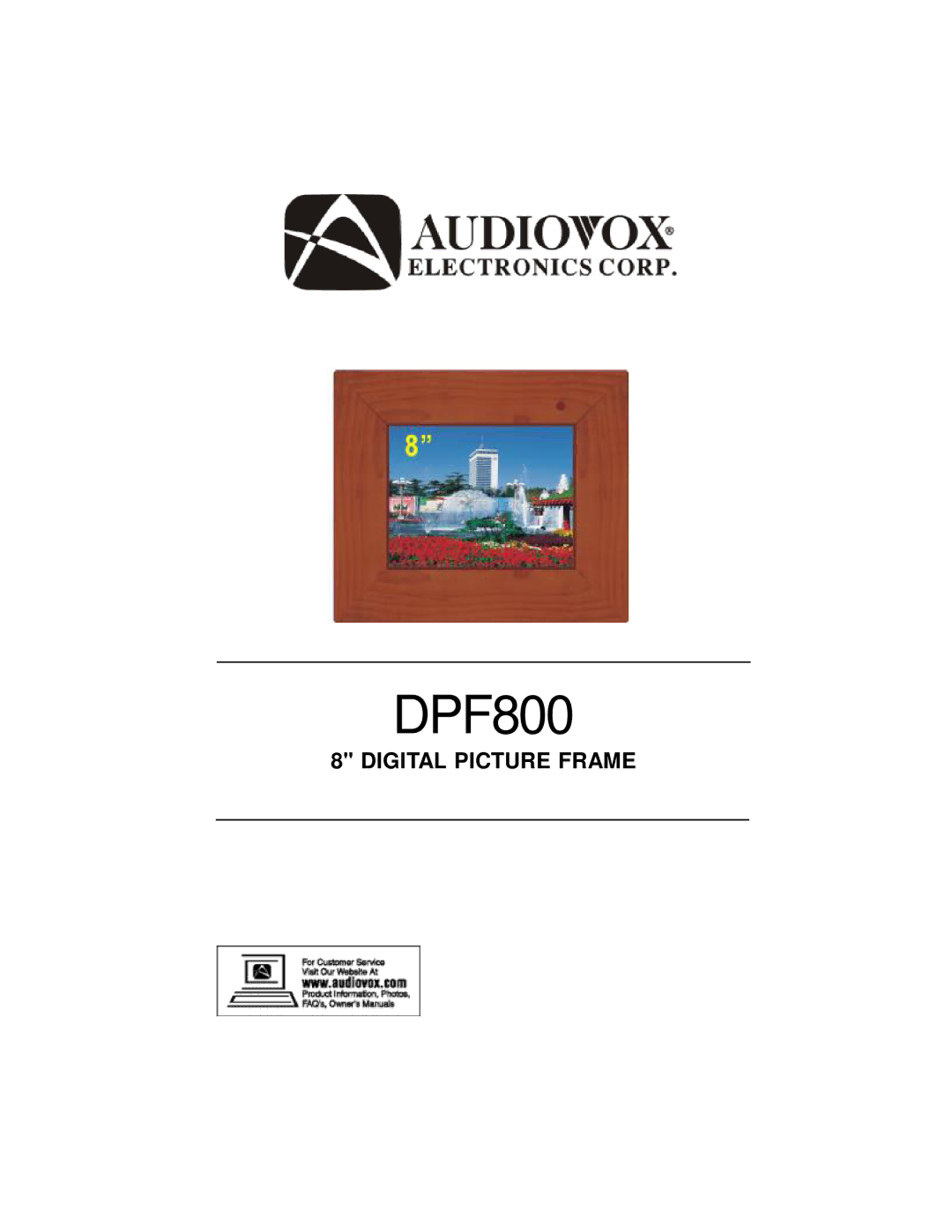 Audiovox DPF800 manual 