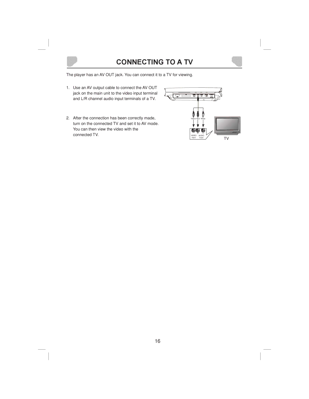 Audiovox DS9843T owner manual Connecting to a TV 