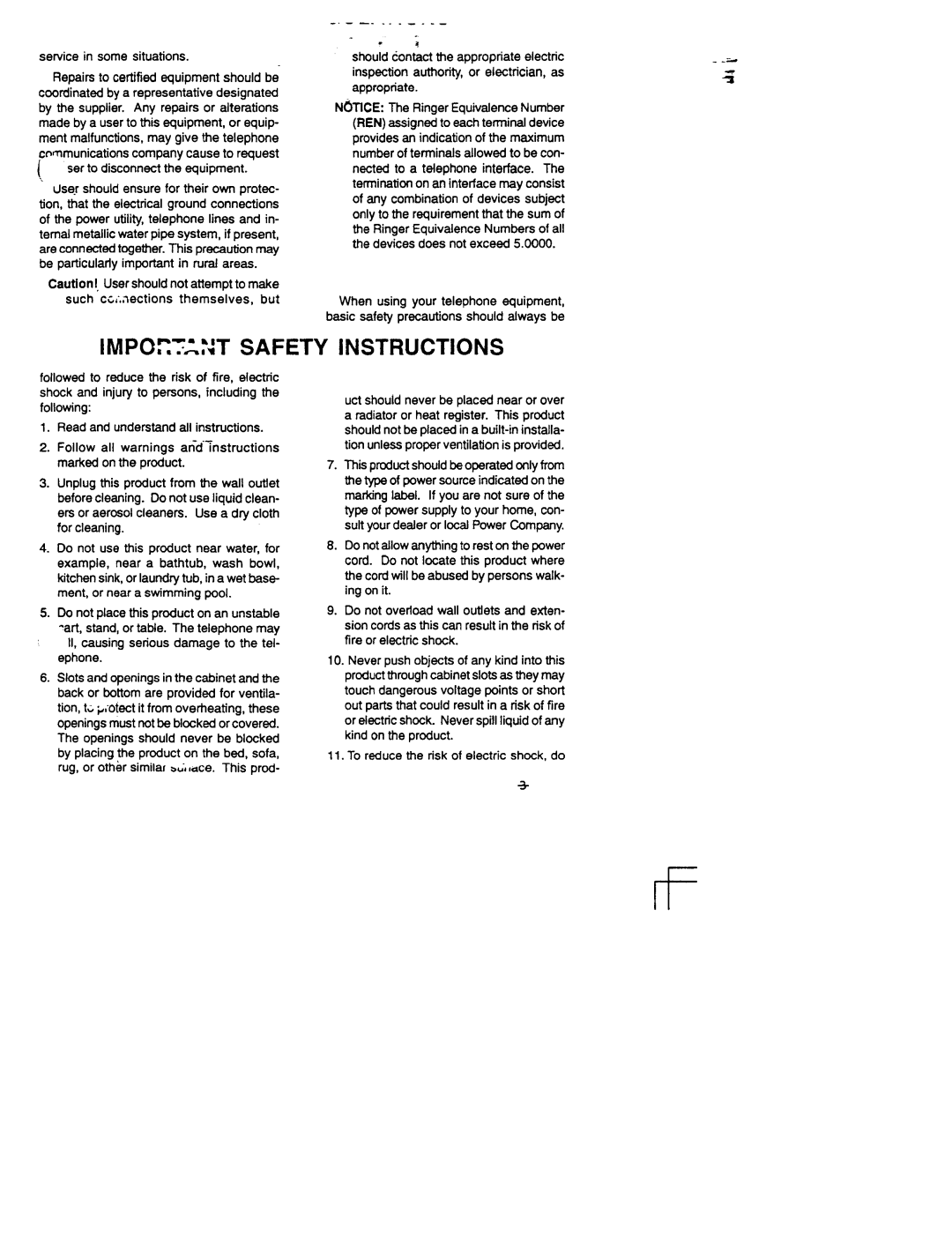 Audiovox DST 961 manual Impo~..~~Tsafety, Instructions 