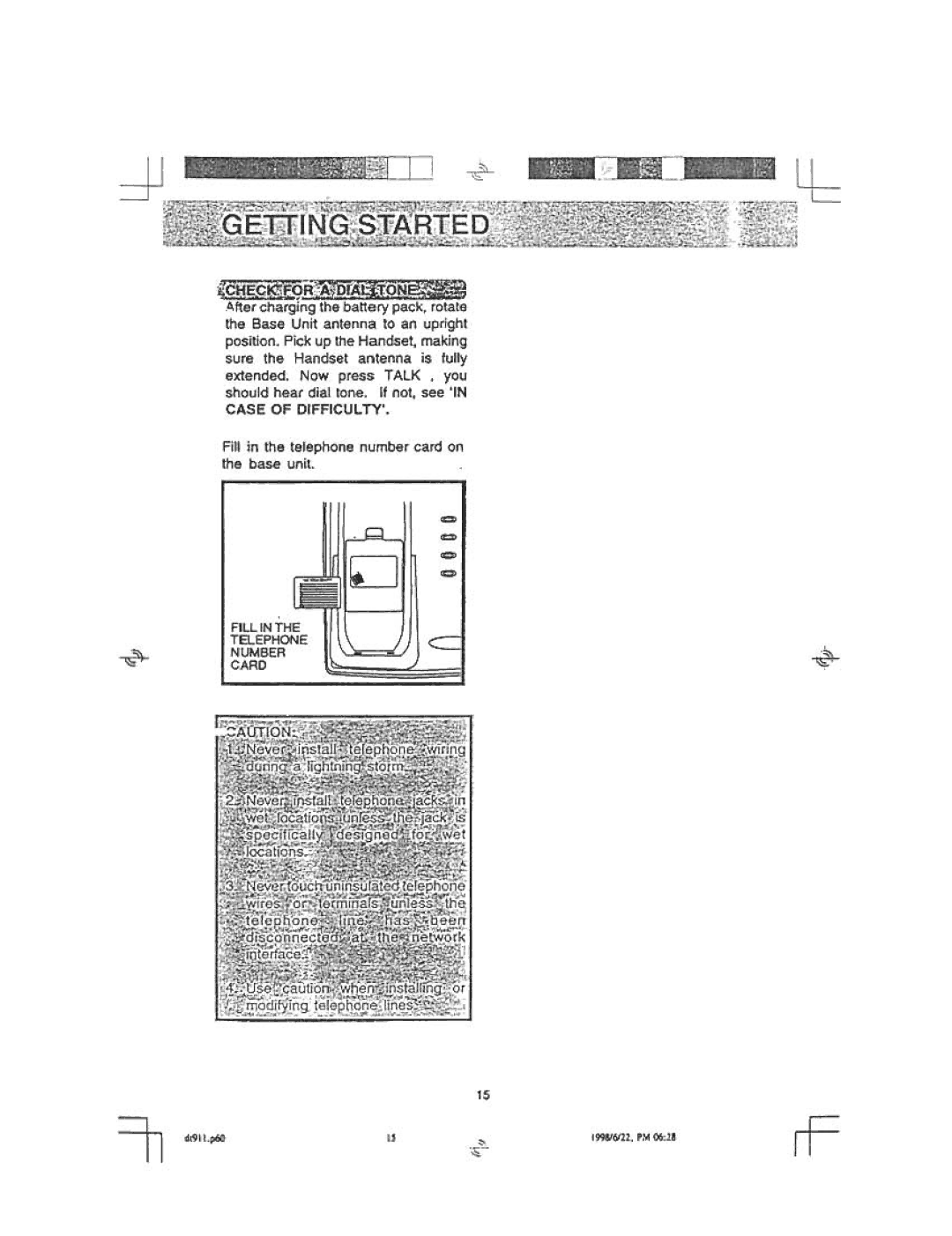 Audiovox DT 911 manual Case of Difficulty 