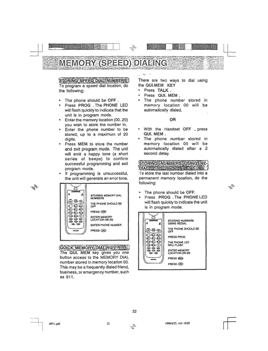 Audiovox DT 911 manual 1998/6/23. A.f Loos 