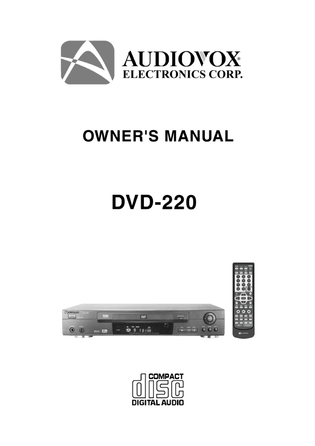 Audiovox DVD-220 manual 