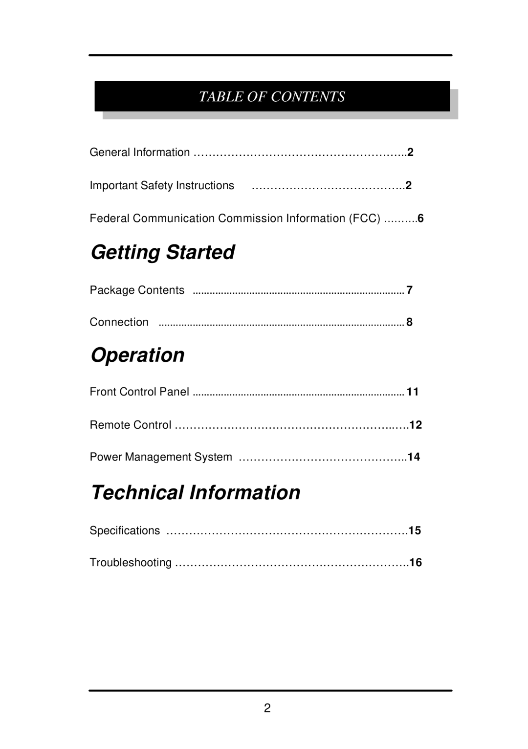 Audiovox FP1210 user manual Getting Started 