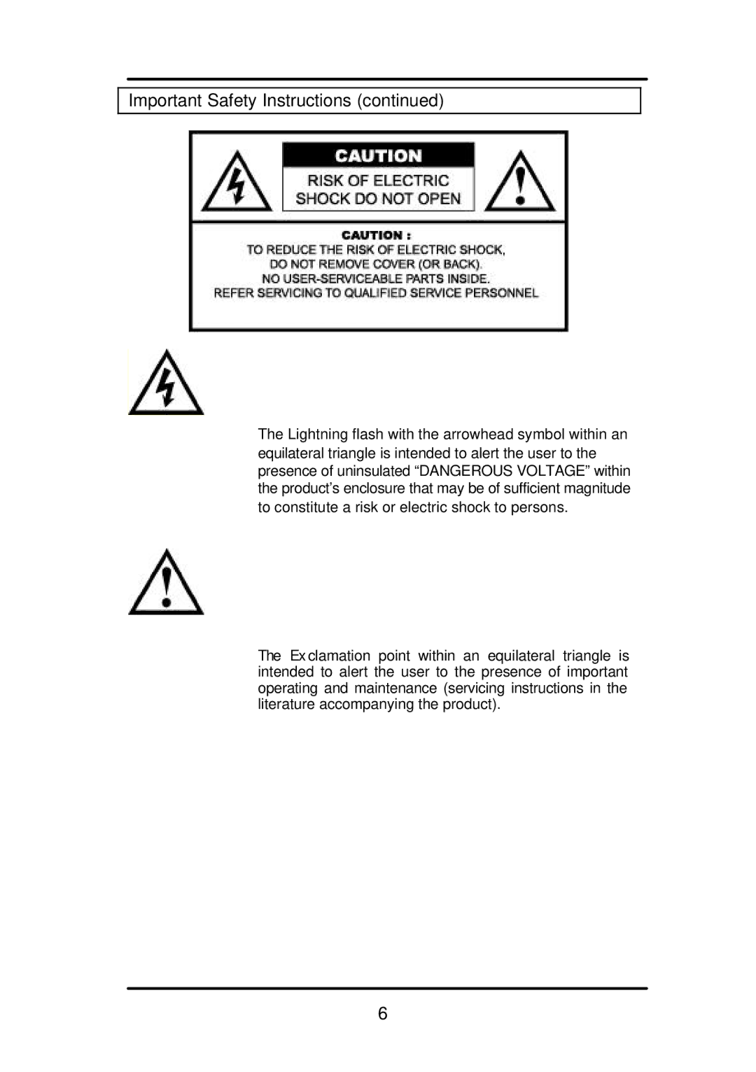 Audiovox FP1210 user manual Important Safety Instructions 