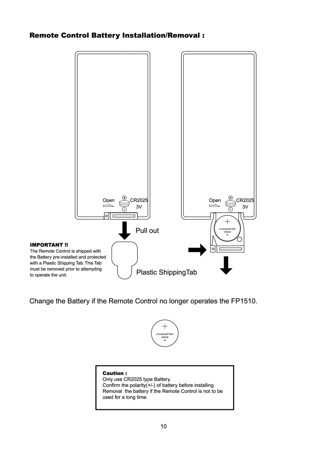 Audiovox FP1510 manual 