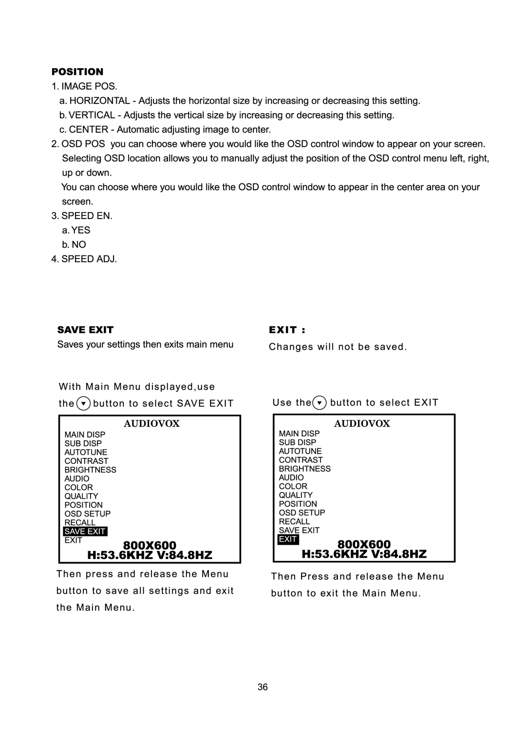 Audiovox FP1510 manual 