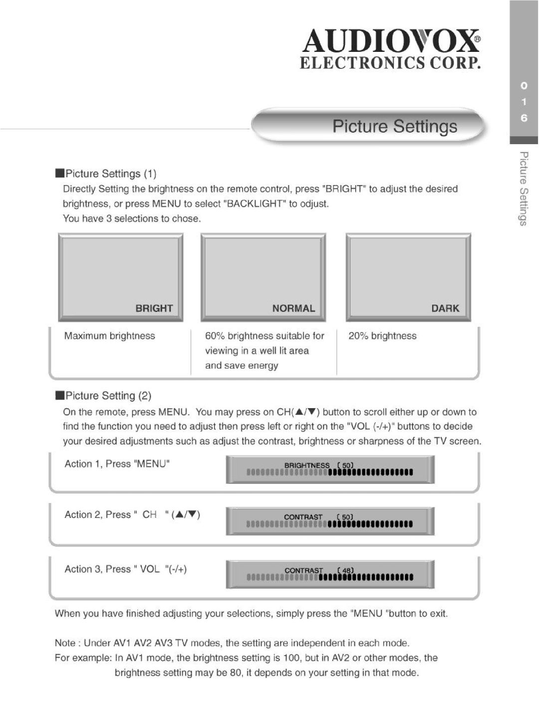 Audiovox FP2000 manual 