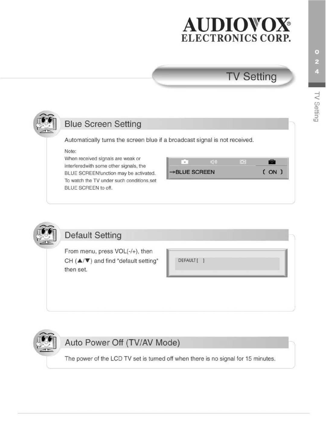 Audiovox FP2000 manual 