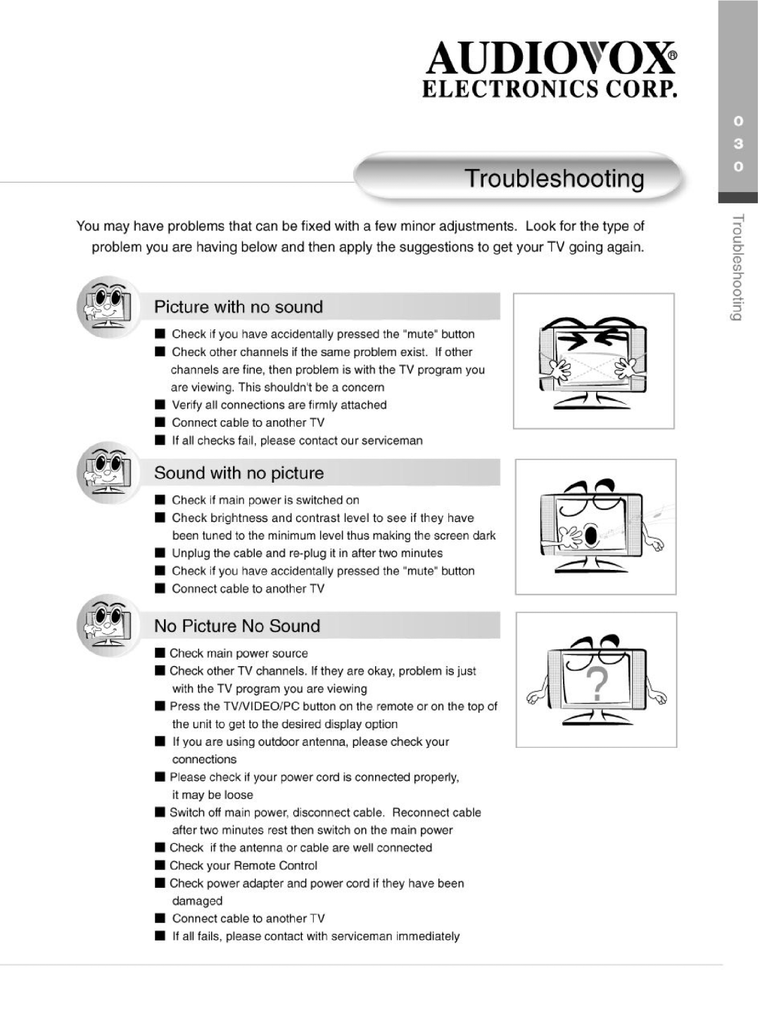 Audiovox FP2000 manual 