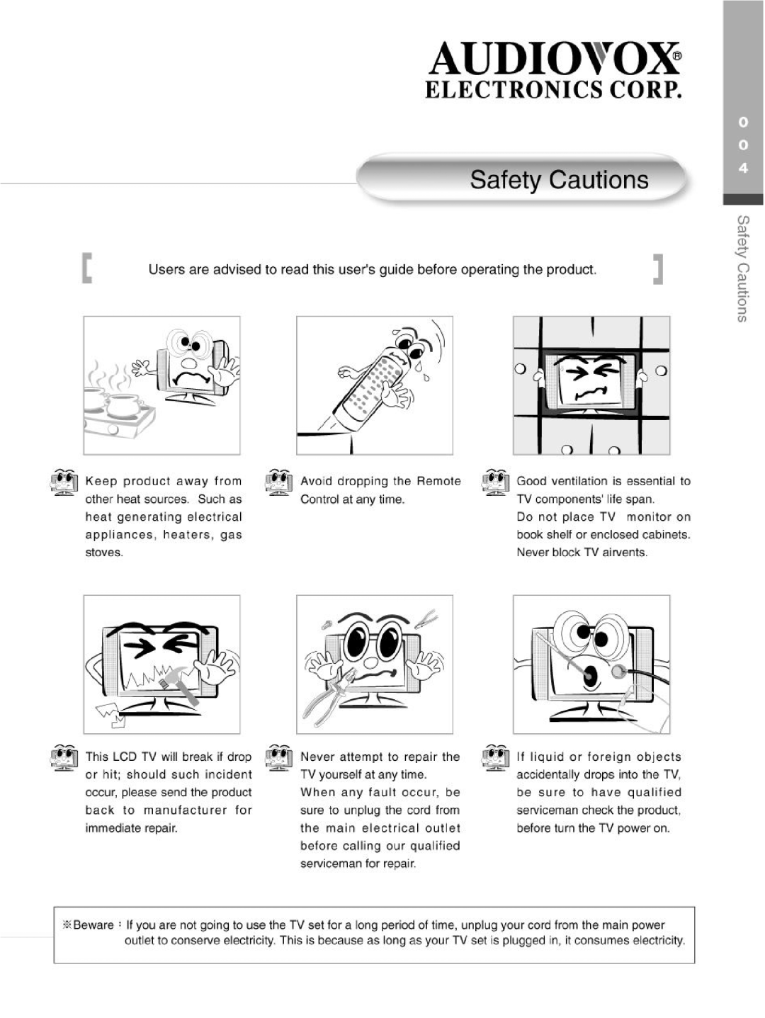 Audiovox FP2000 manual 