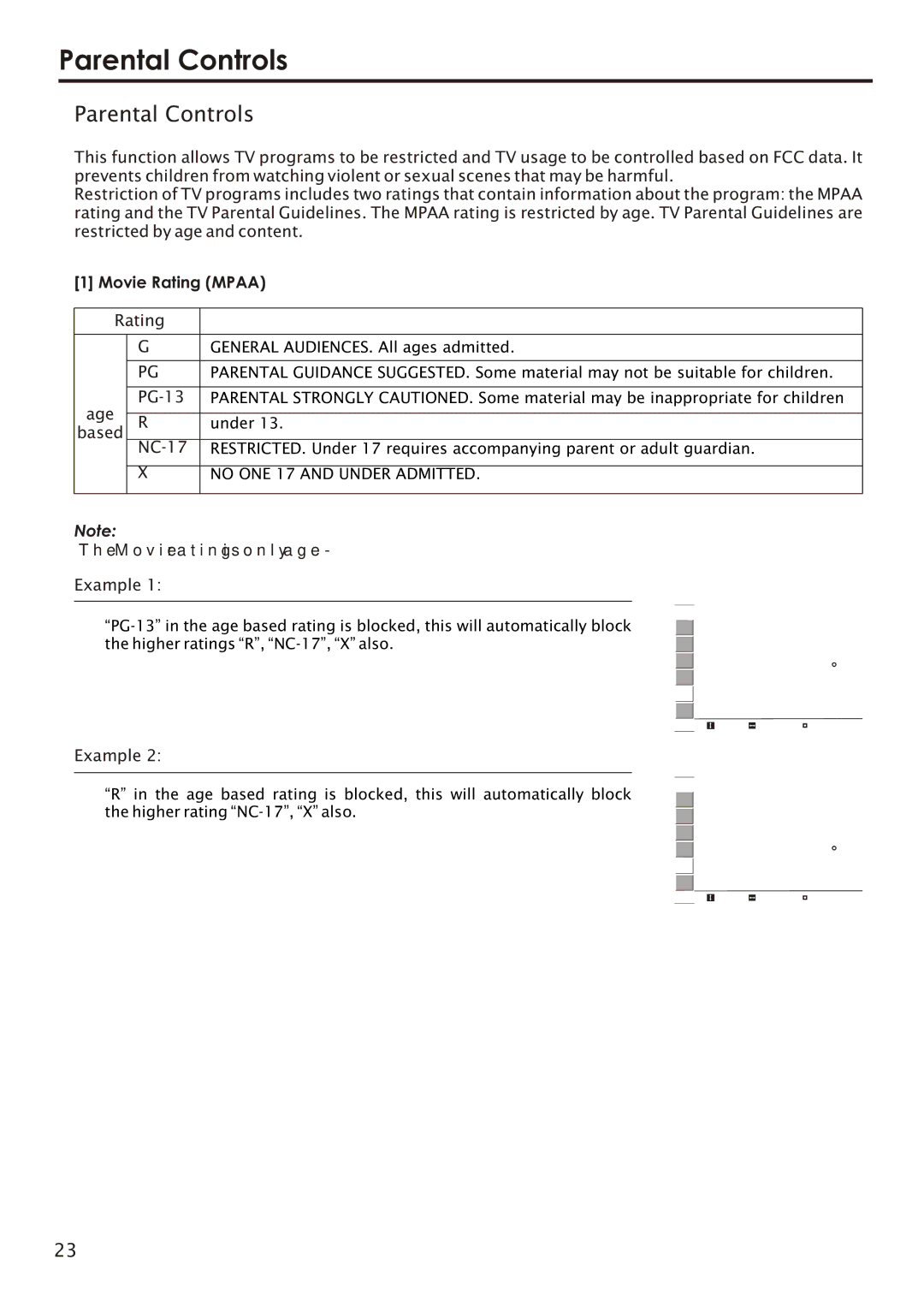 Audiovox FPE2006 manual Parental Controls 