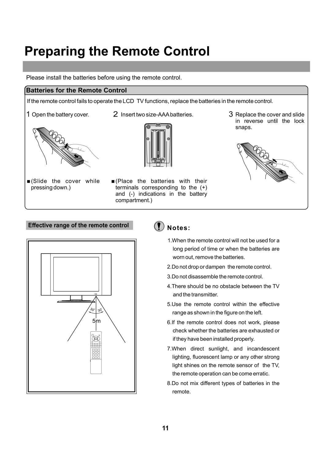 Audiovox FPE2705 operating instructions Preparing the Remote Control, Batteries for the Remote Control 