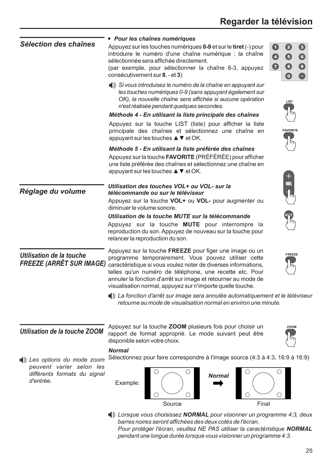 Audiovox FPE2706 operation manual Réglage du volume, Utilisation de la touche 